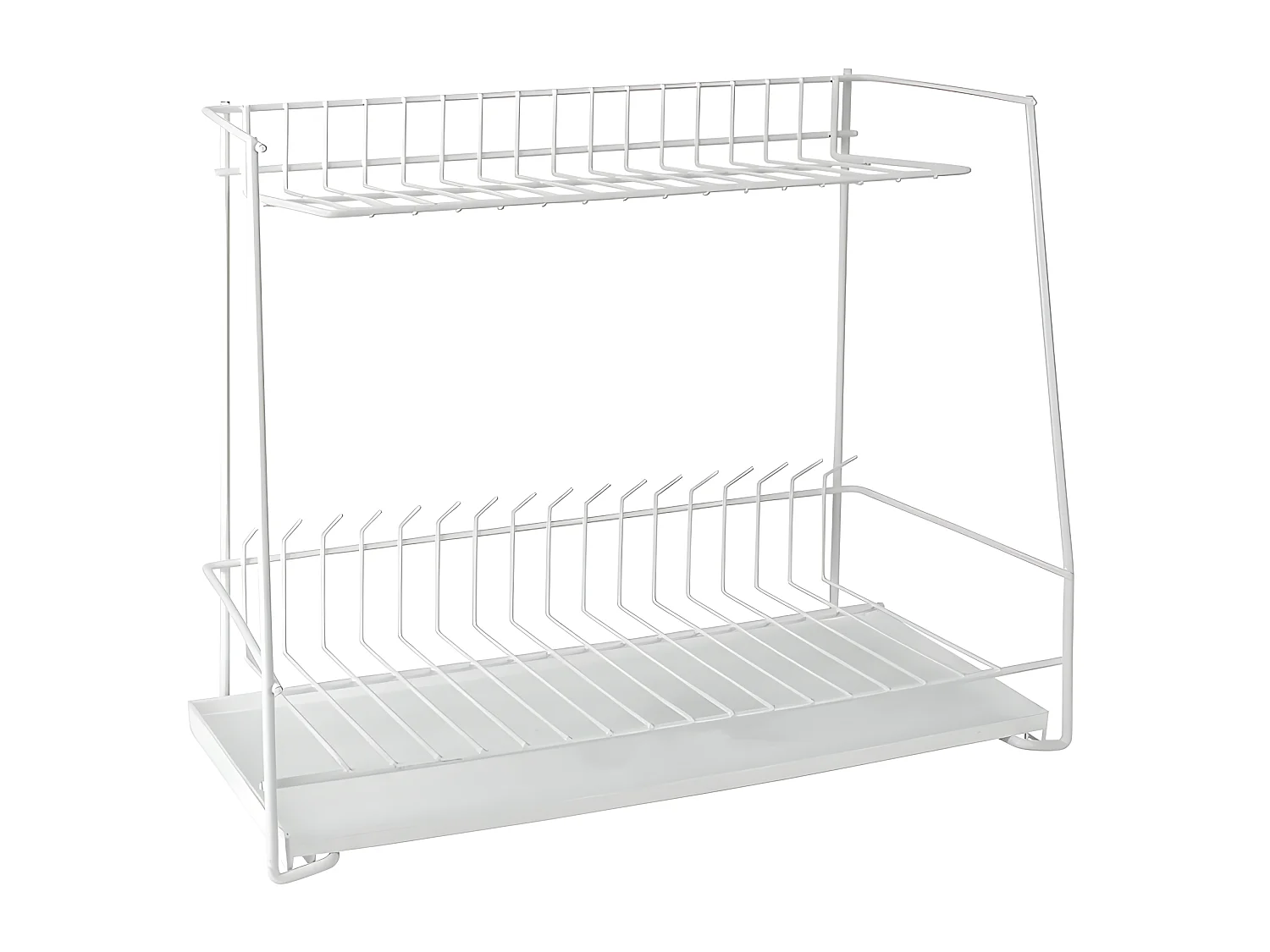 Escurridor de Platos de 2 Niveles LAGON Metaltex Blanco 44x22x36 cm Hecho en Italia