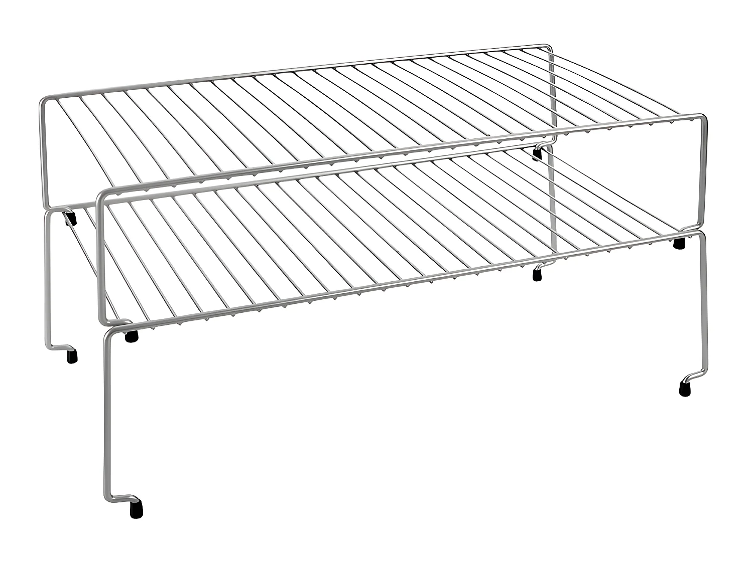 Jeu de 2 Étagères Empilables SKY Metaltex. Finition Polytherm® Couleur Grise