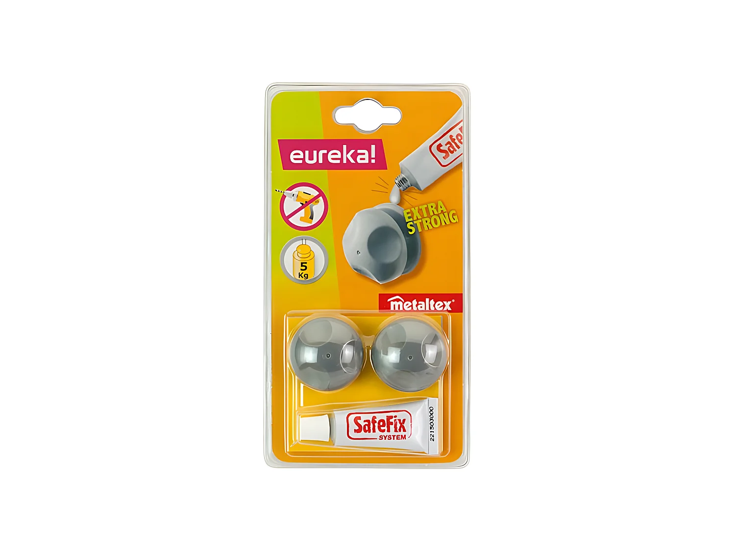 Houder voor 2 Ondersteuningen met Safefix Lijm Serie EUREKA van Metaltex