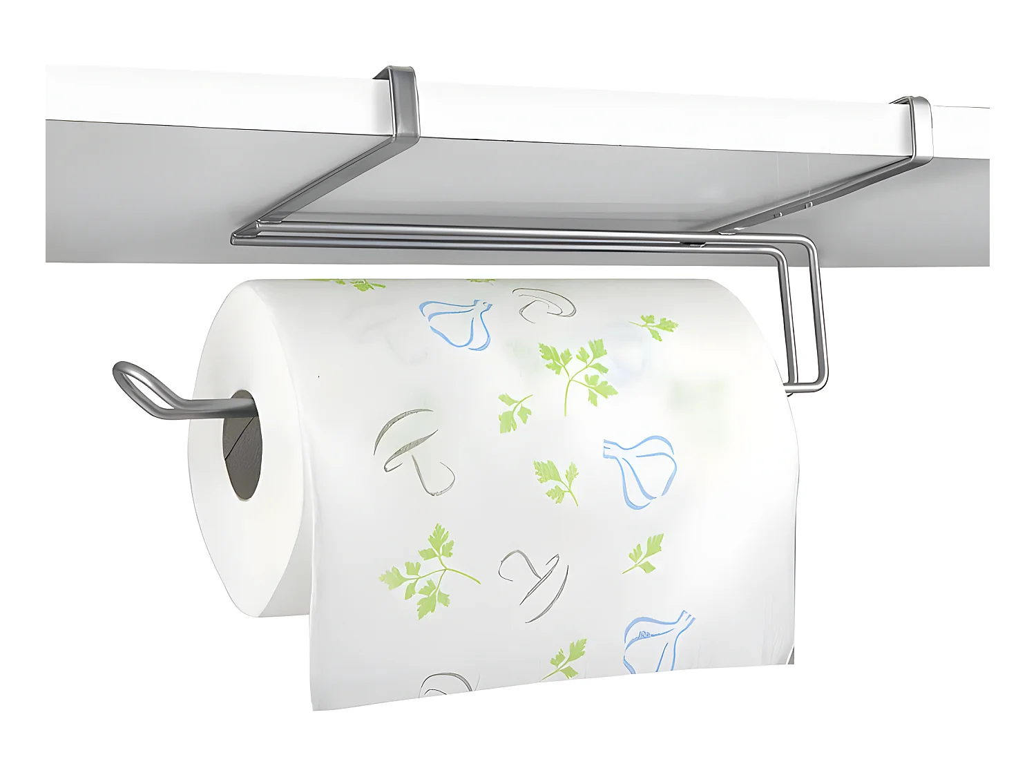Porte-rouleau de cuisine EASY ROLL Metaltex, finition Polytherm® couleur argentée.