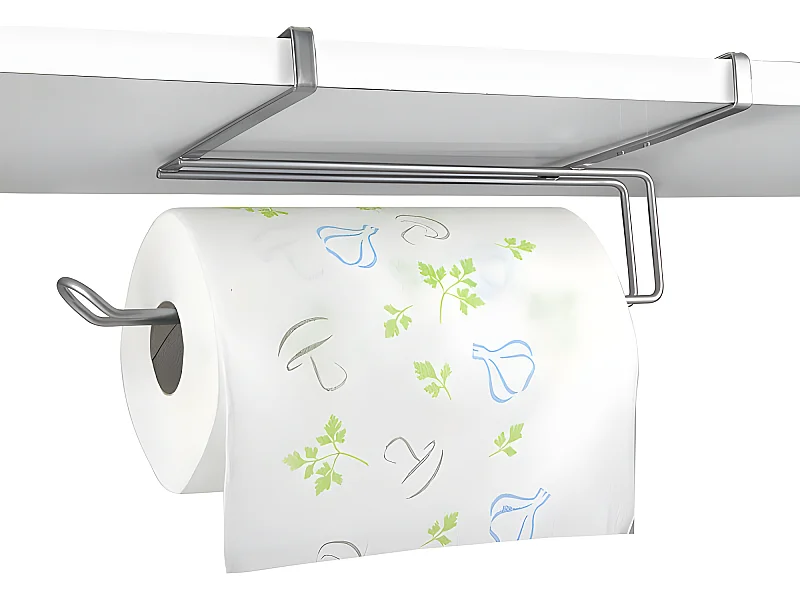 Küchenrollenhalter EASY ROLL Metaltex 35x18x10 cm - Polytherm®-Beschichtung - Silber