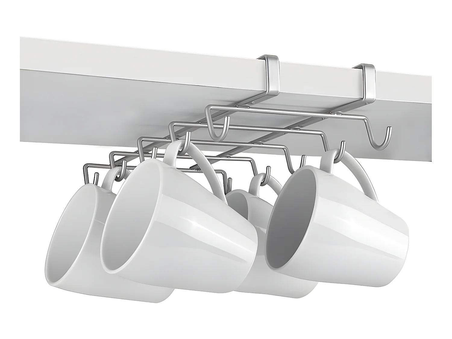 Porte-tasse MY MUG Metaltex, capacité 10 tasses, finition Polytherm® couleur argentée.