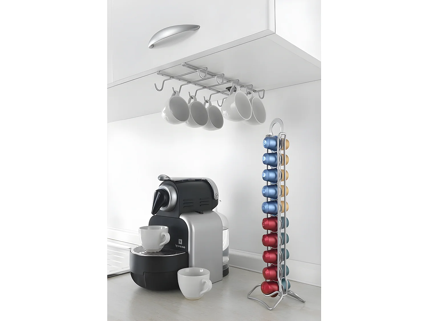 Tassenhalter MY MUG Metaltex 10 Tassen Polytherm® silber 14x28x6 cm