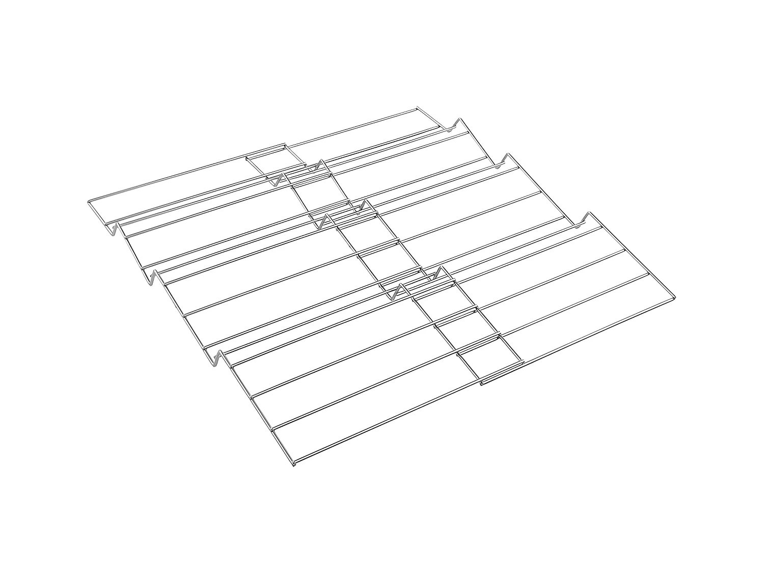 Organizador de cajón extensible X PAND Metaltex 2 estantes ajustables revestimiento Polytherm® Metallic de doble capa