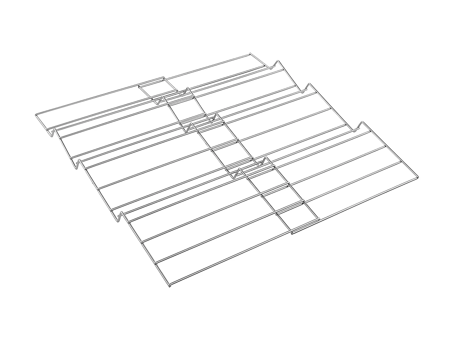 Organizador de cajón extensible X PAND Metaltex 2 estantes ajustables revestimiento Polytherm® Metallic de doble capa