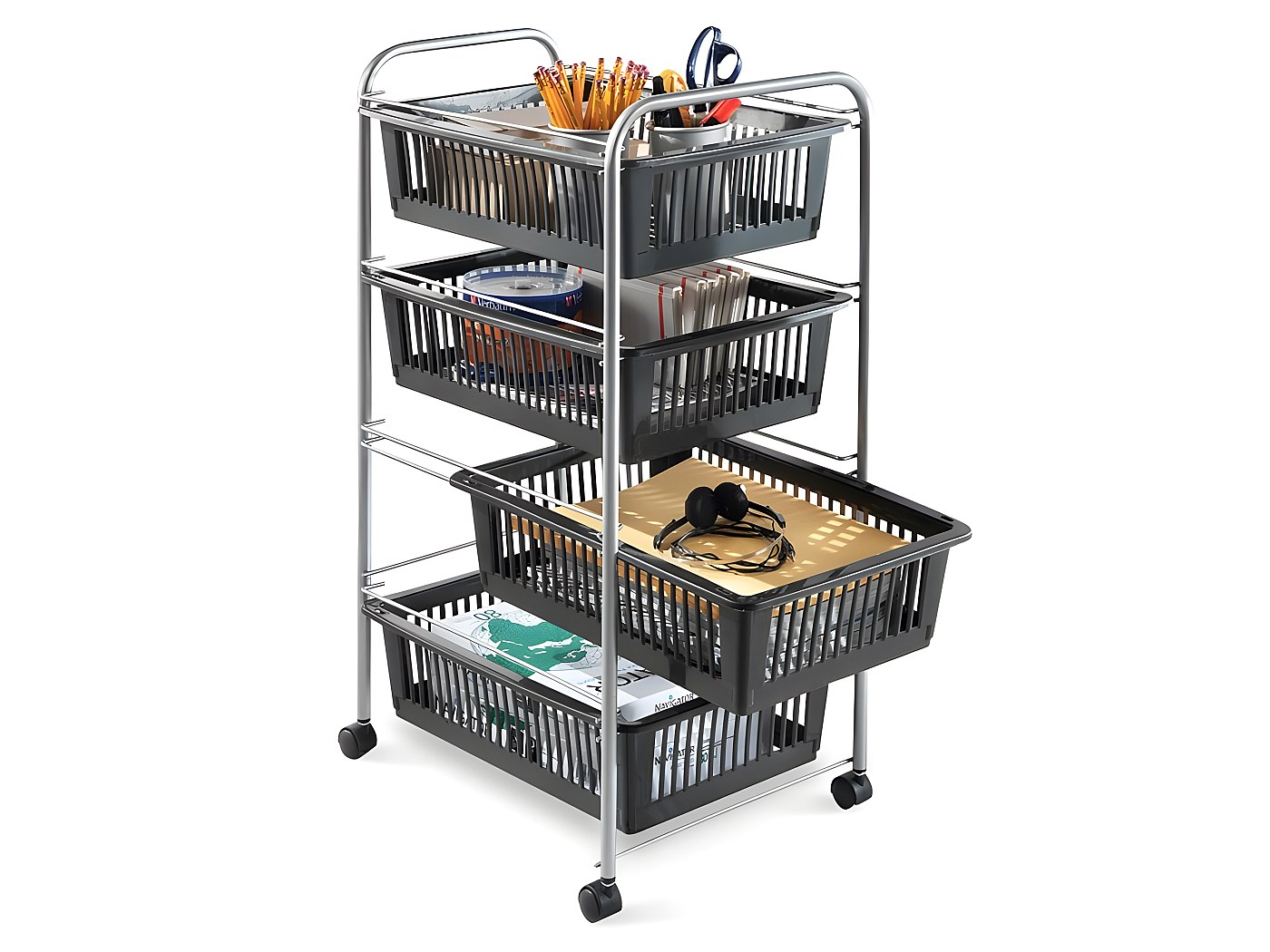 Panier Multiusage 4 Paniers SUPERJUMBO en Métaltex. Finition Polytherm ...