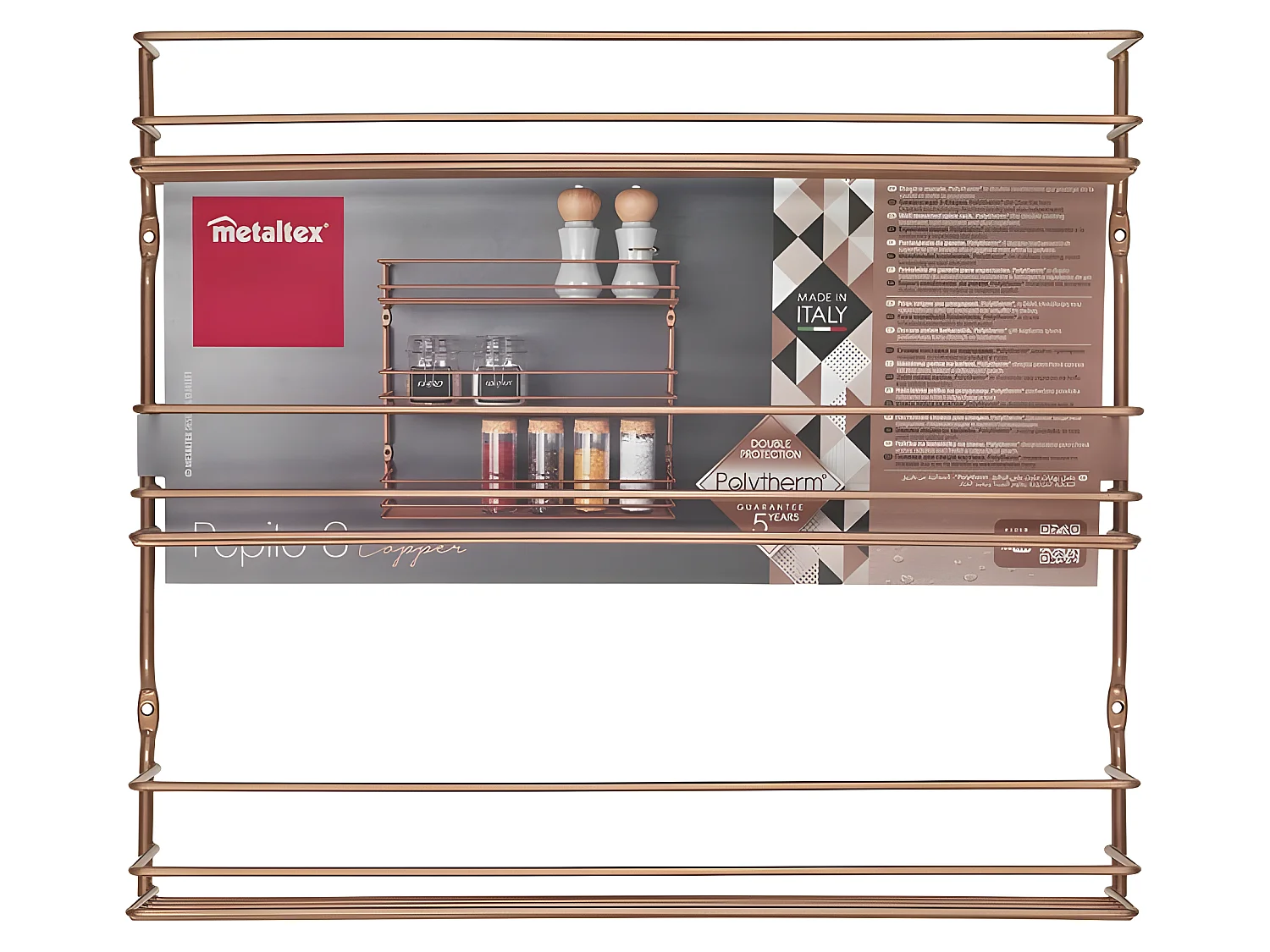 Étagère à épices 3 Niveaux Série PEPITO COPPER de Metaltex