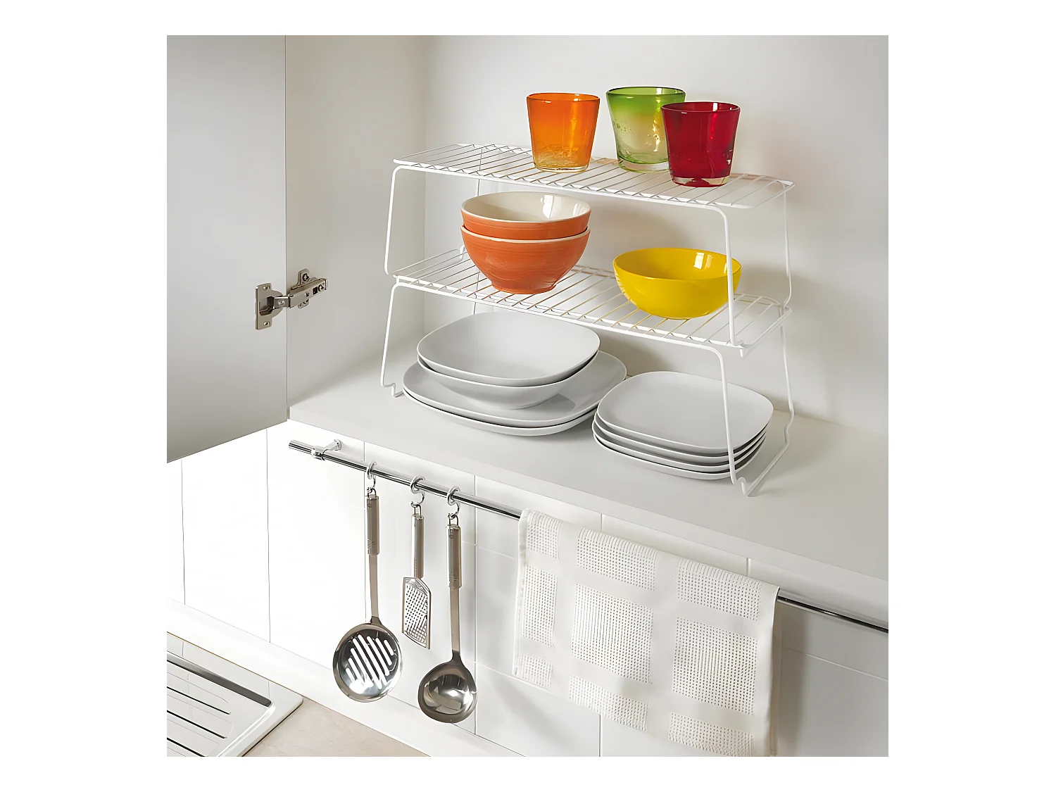 Estante apilable BRIDGE Metaltex Gris 45x19x18 cm