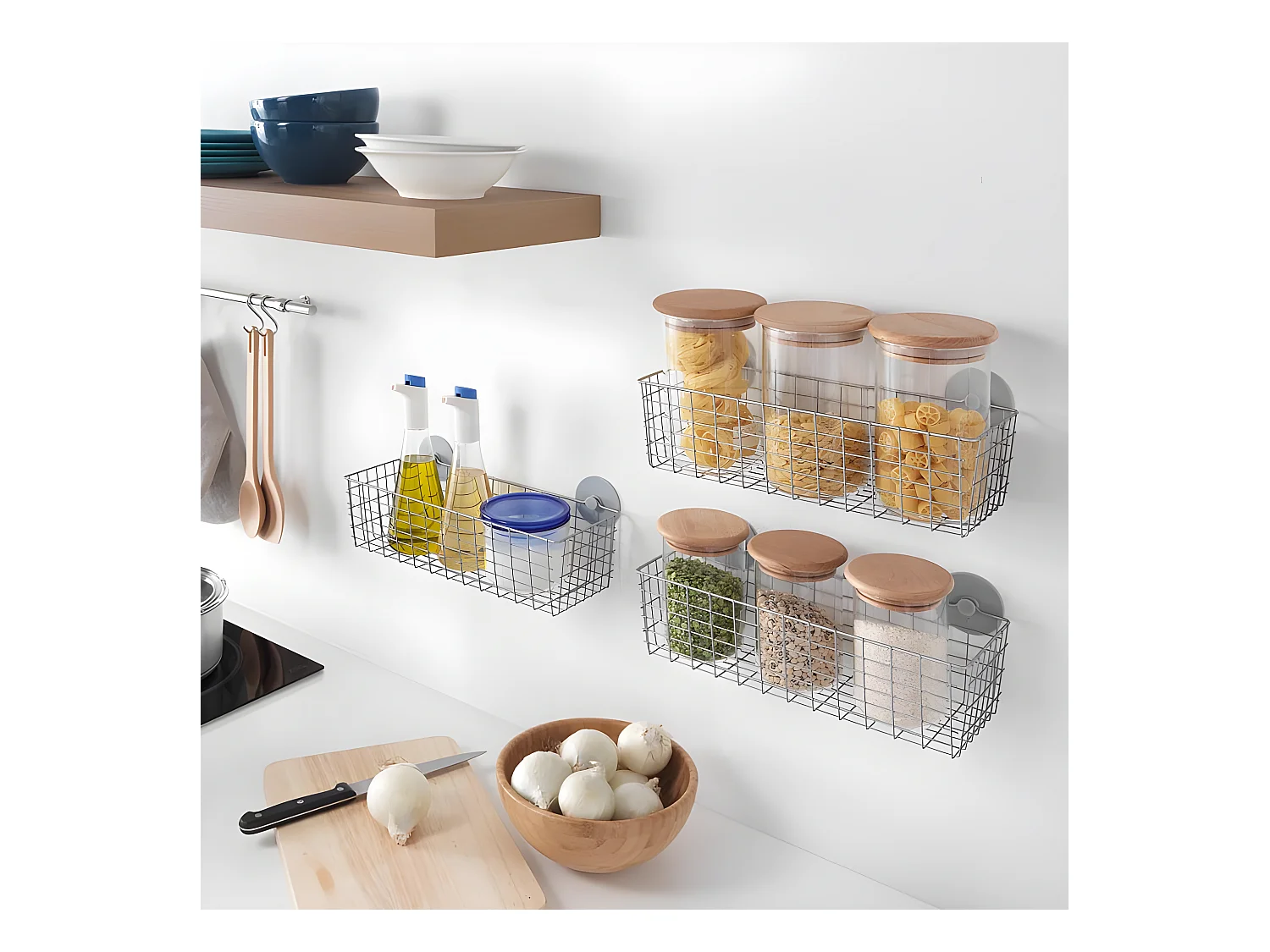 Panier Multiusage KOALA Metaltex. Finition Polytherm® Couleur Argent