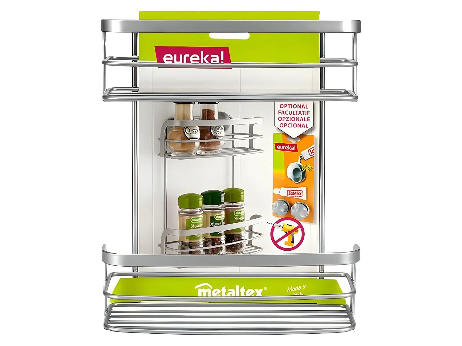 Espagnolette de Cuisine 2 Niveaux Série EUREKA de Metaltex, Finition Polytherm® Couleur Grise