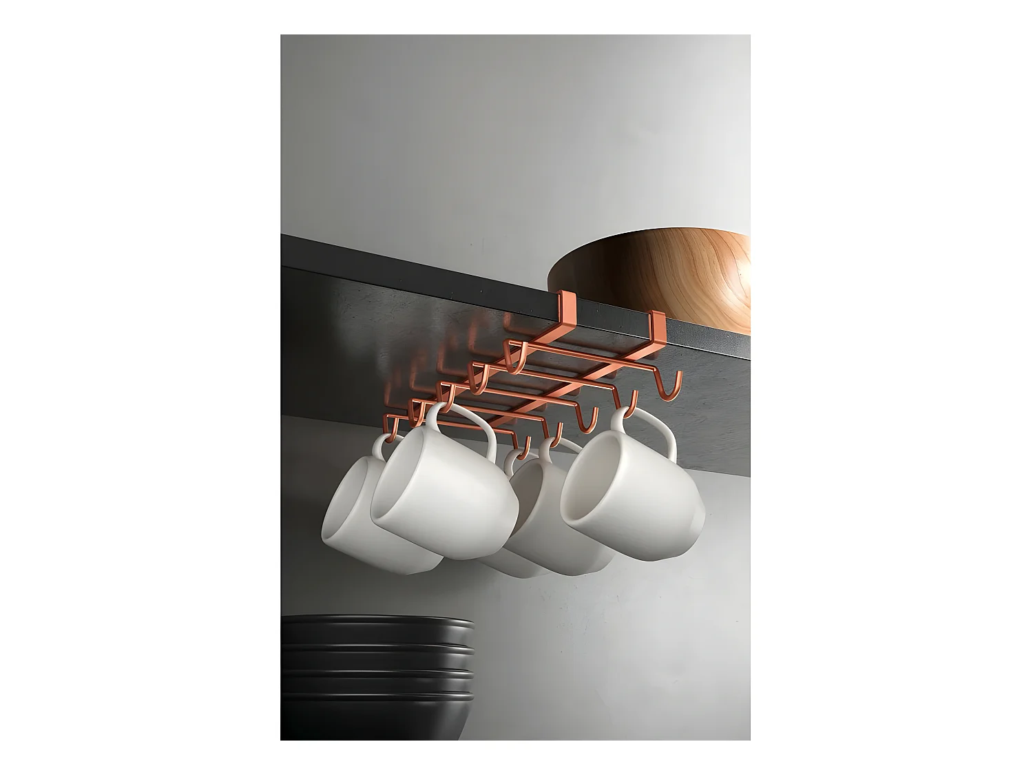 Portatovaglioli MY MUG Serie COPPER Metaltex - Rame Lucido Antiossidante 10 Tazze