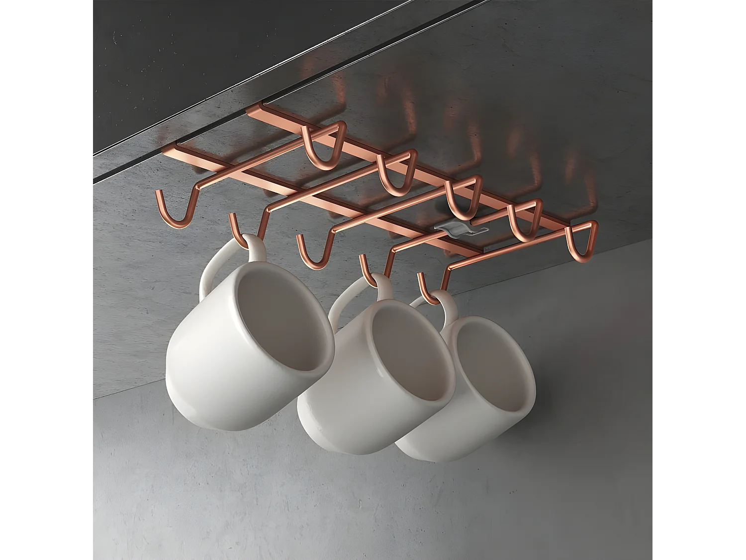 Kopjesrek MY MUG Serie COPPER Metaltex - Glanzend Koper Antioxidant 10 Kopjes