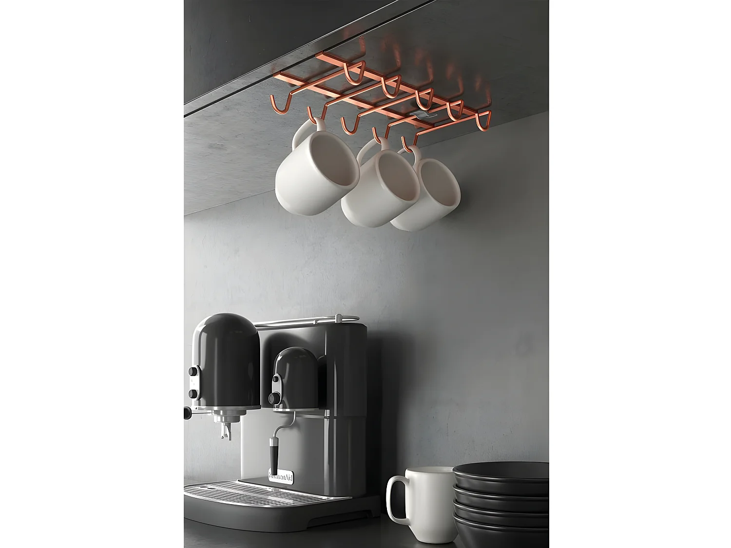 Kopjesrek MY MUG Serie COPPER Metaltex - Glanzend Koper Antioxidant 10 Kopjes