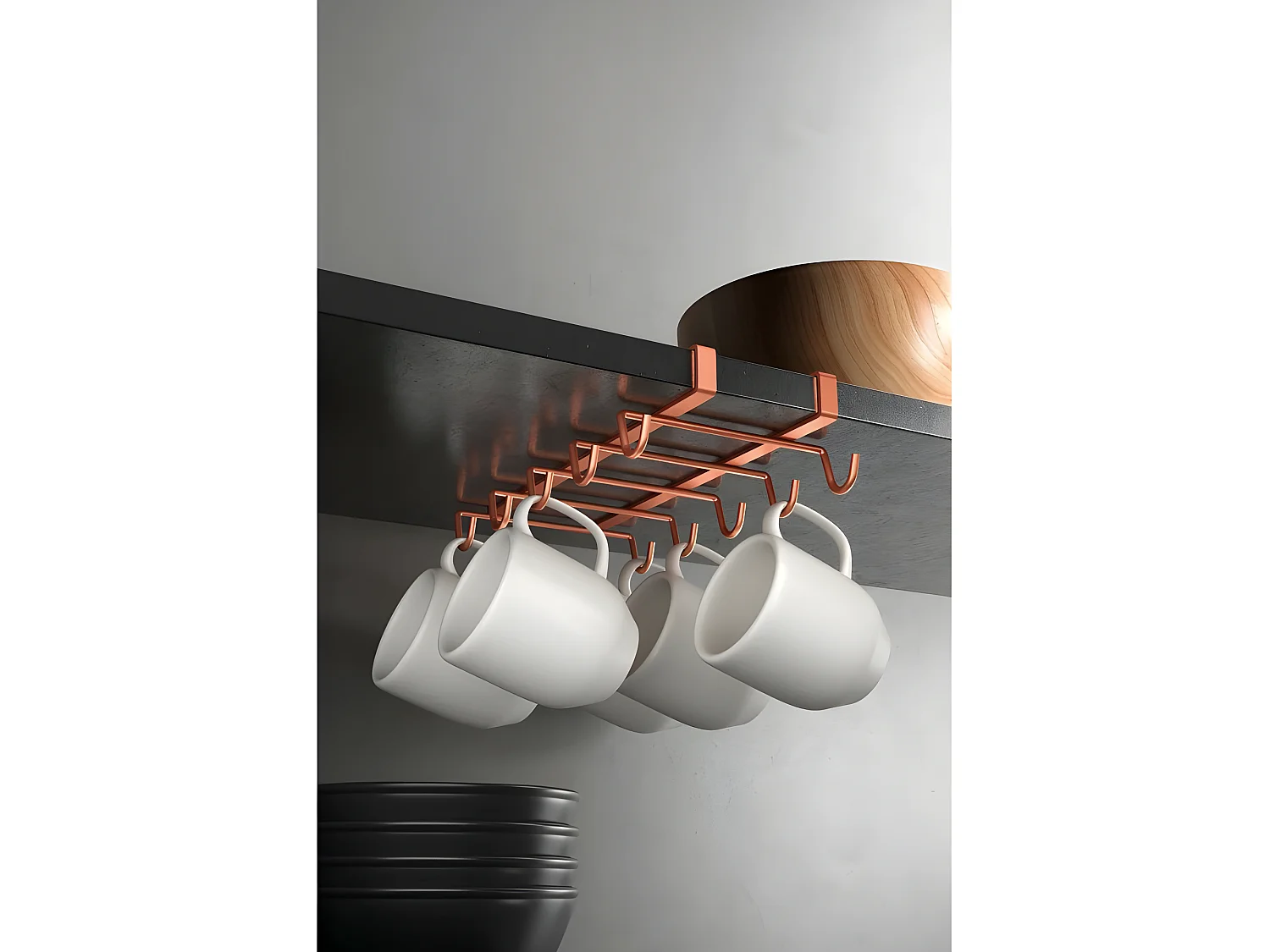 Kopjesrek MY MUG Serie COPPER Metaltex - Glanzend Koper Antioxidant 10 Kopjes