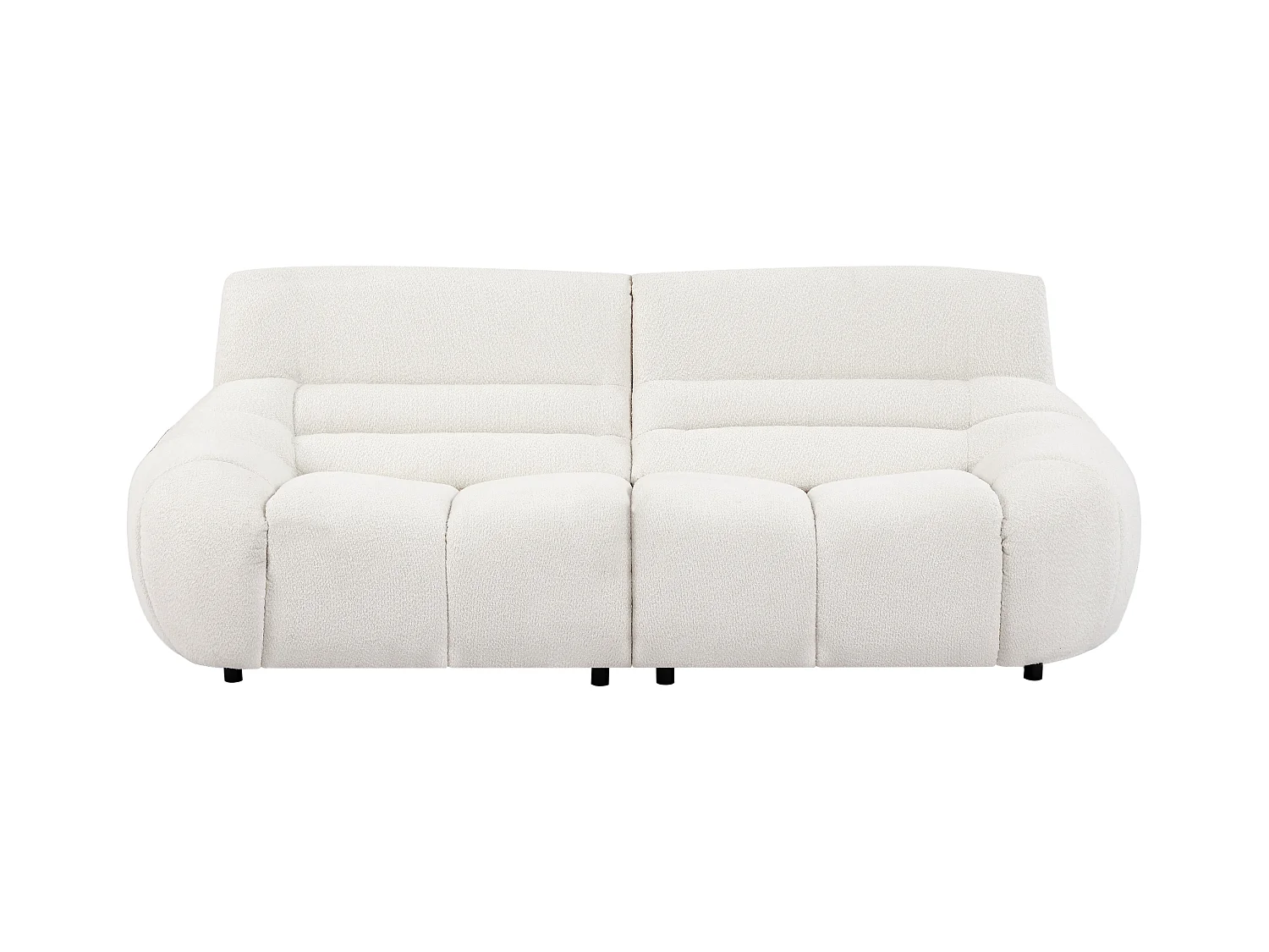 Sofá de 3 lugares em tecido bouclé branco - BOVERA