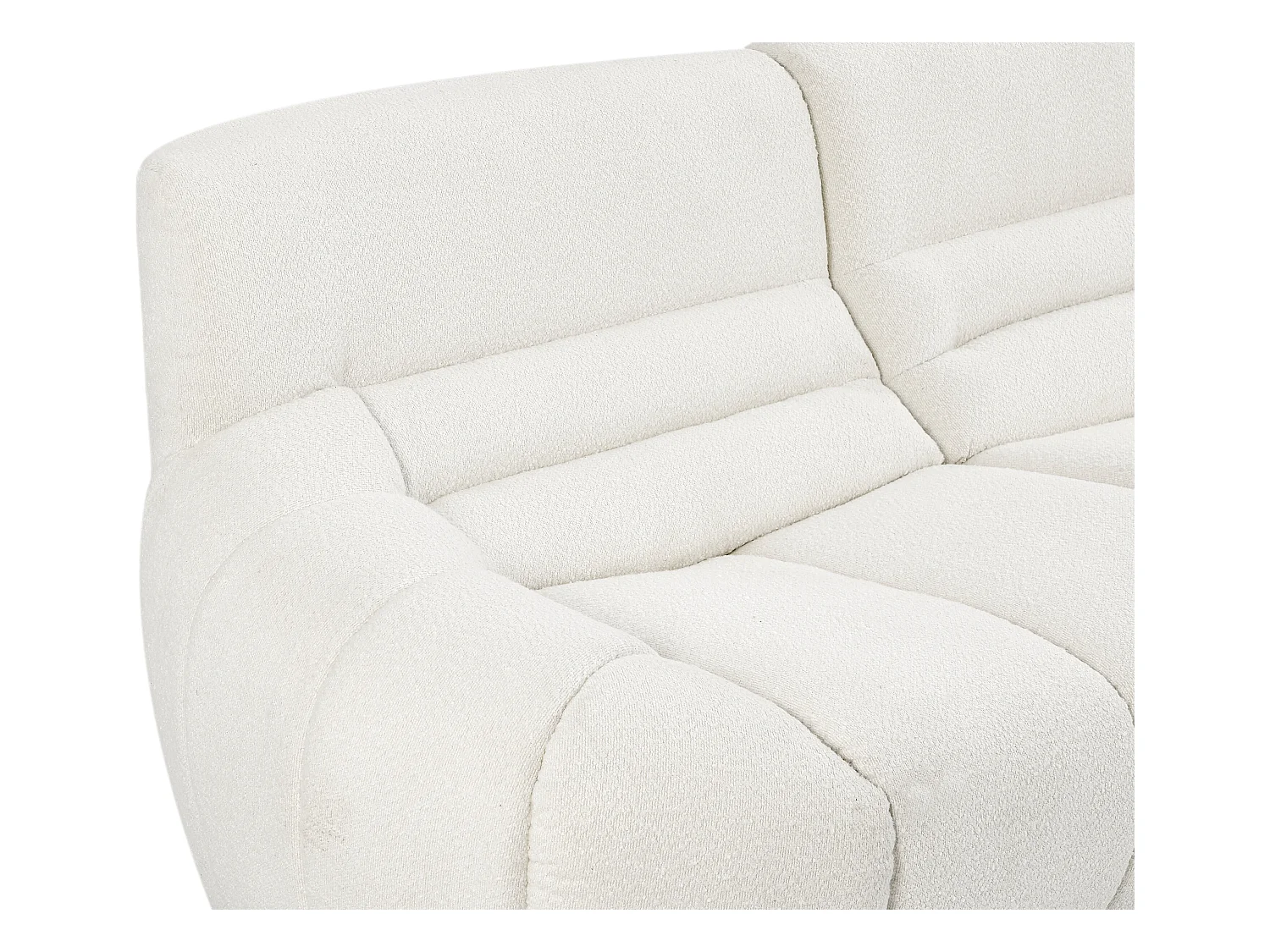 Sofá de 3 lugares em tecido bouclé branco - BOVERA