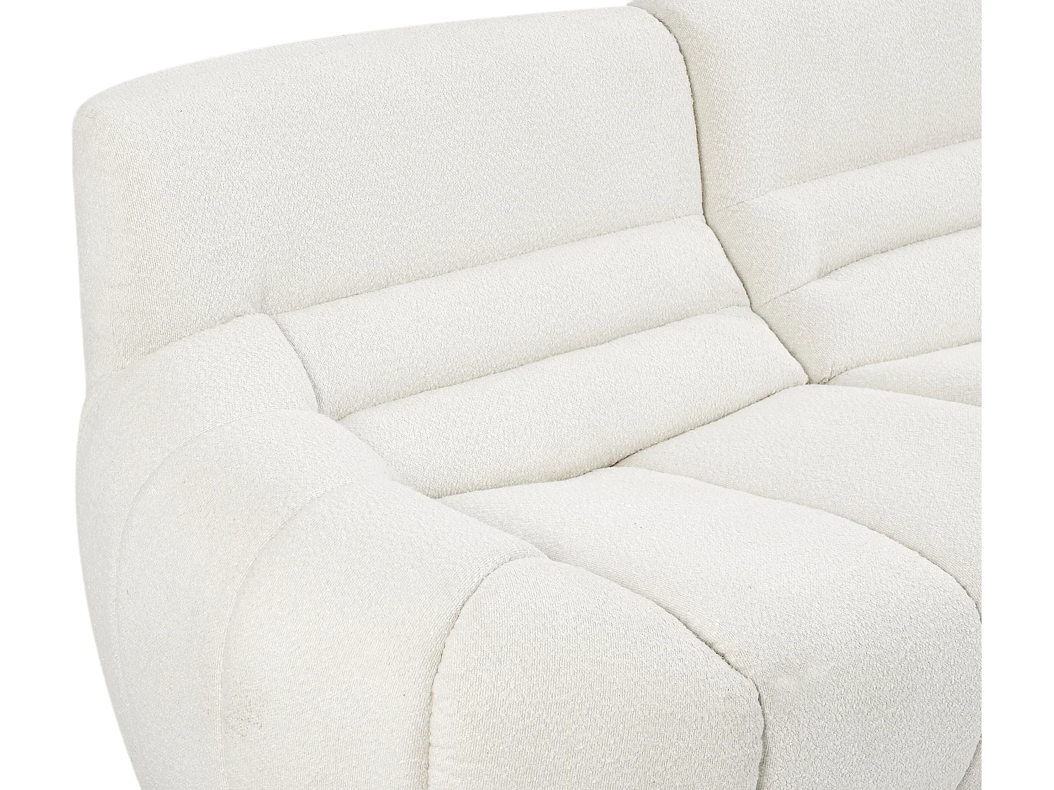 Canapé 3 places en tissu bouclette blanc BOVERA