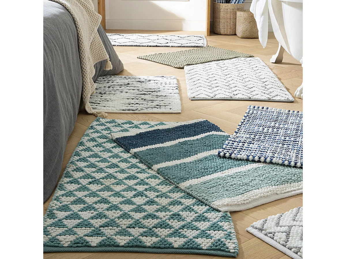 Tapis de bain déco en polycoton 60x120cm