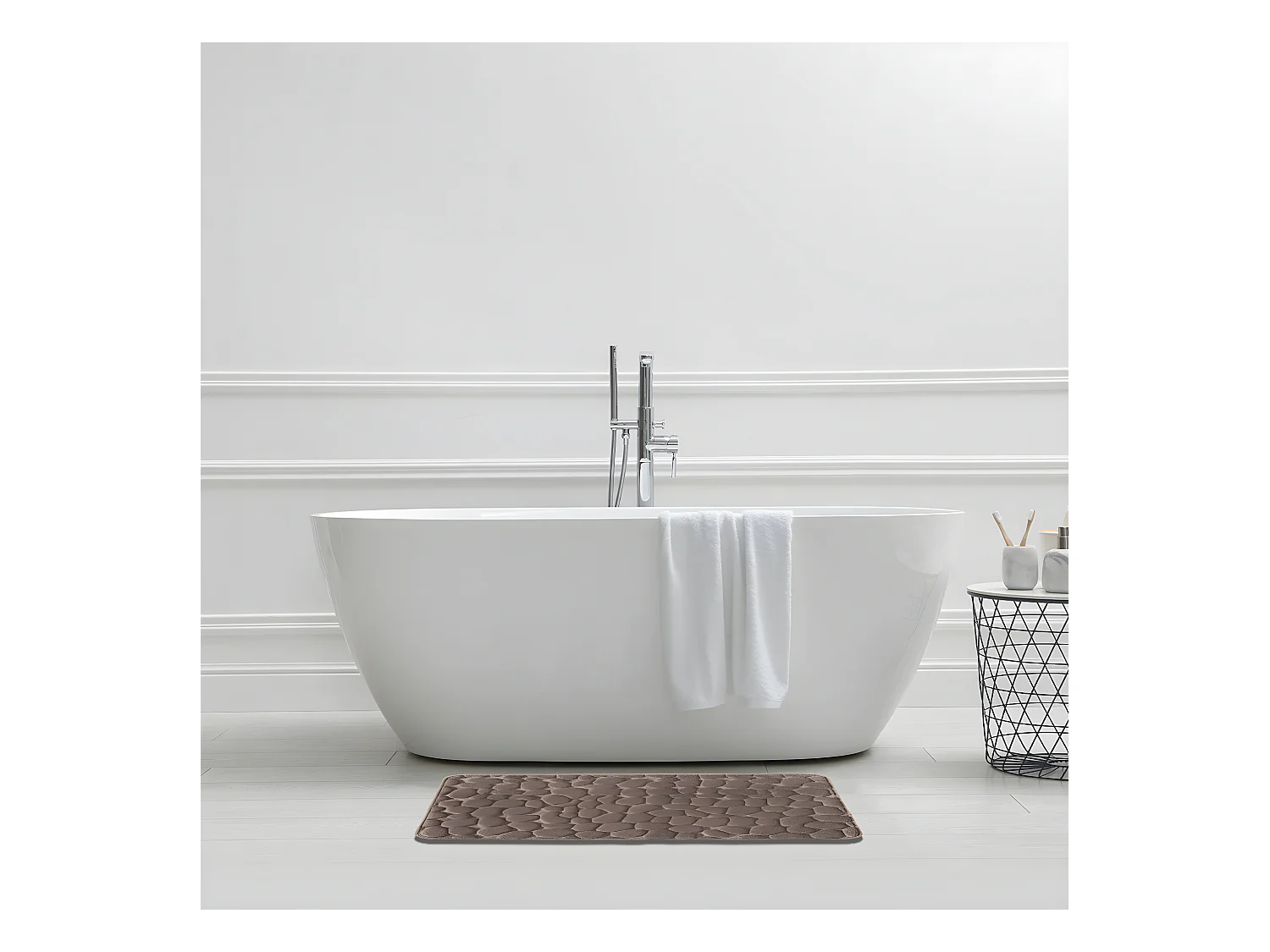 Tapis de bain galet à mémoire de forme 60x100cm