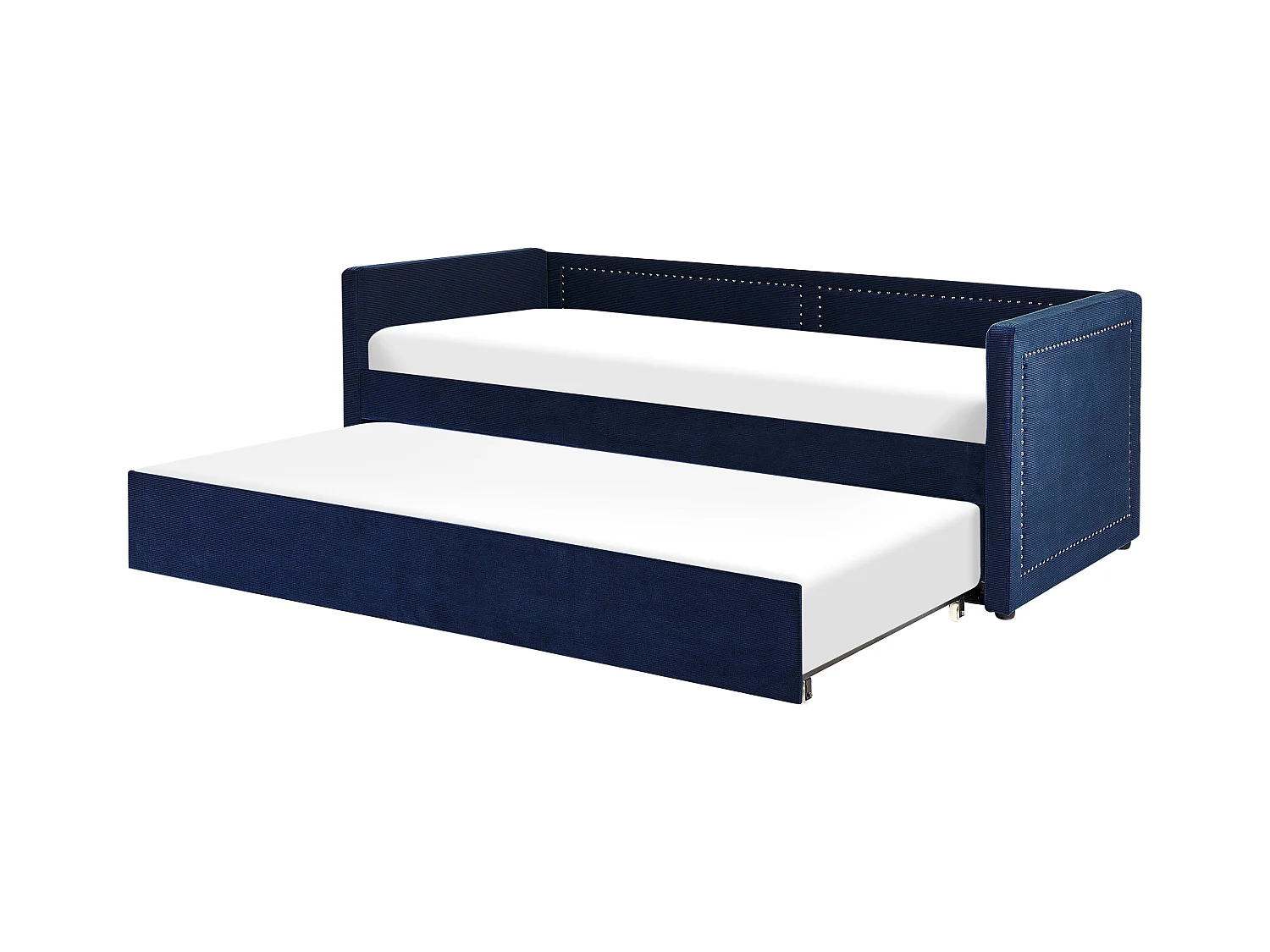 Łóżko wysuwane Sztruks MIMIZAN 90 x 200 cm Granatowy