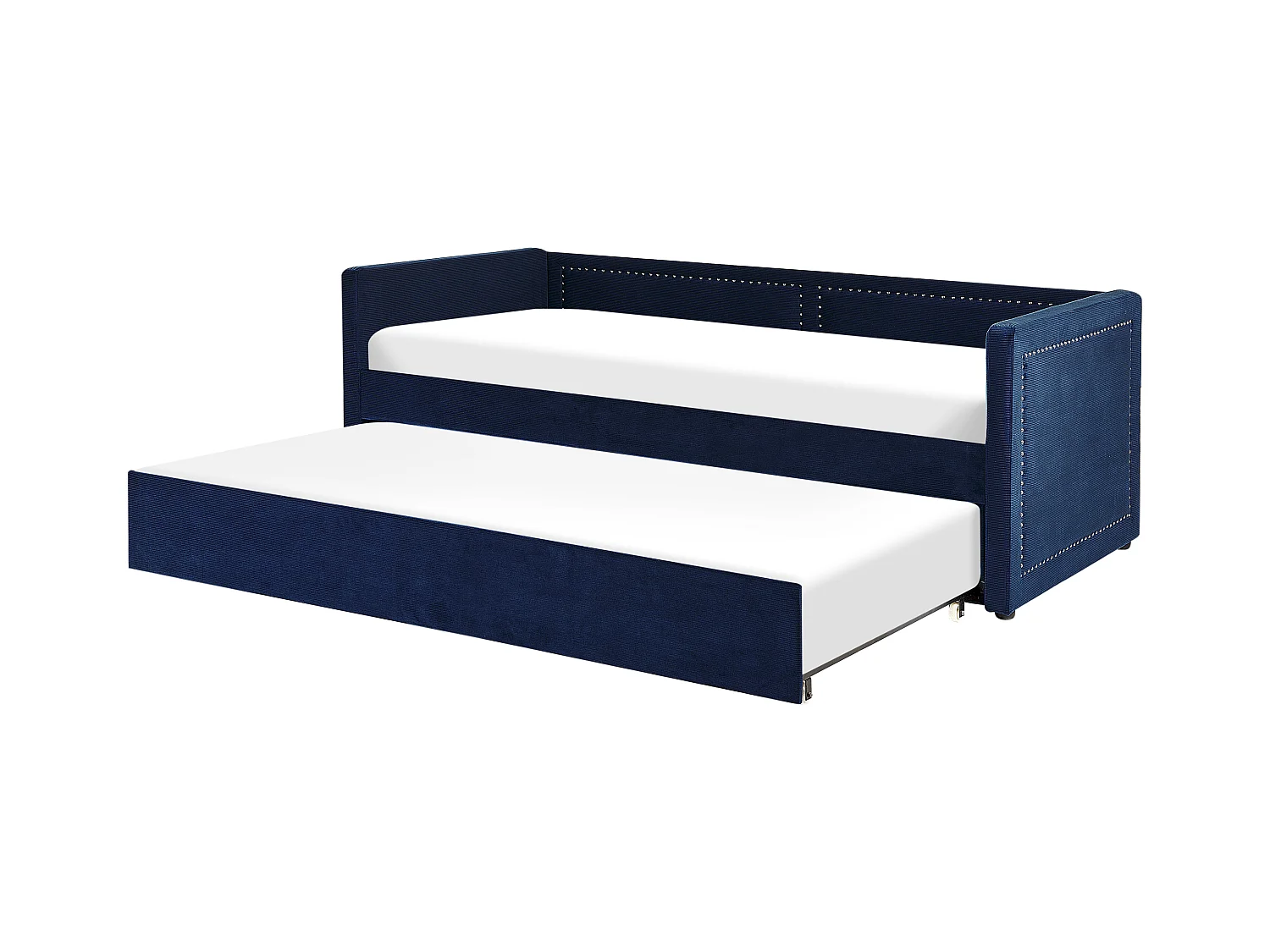 Łóżko wysuwane Sztruks MIMIZAN 90 x 200 cm Granatowy