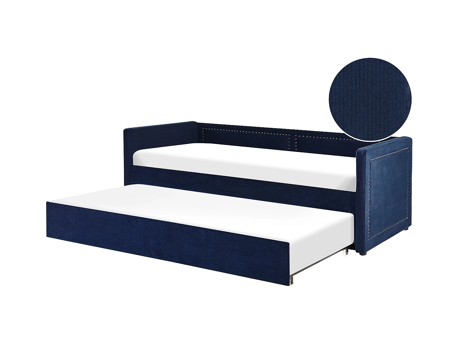 Platzsparendes Tagesbett Cord in Blau 90 x 200 cm mit Lattenrost Mimizan