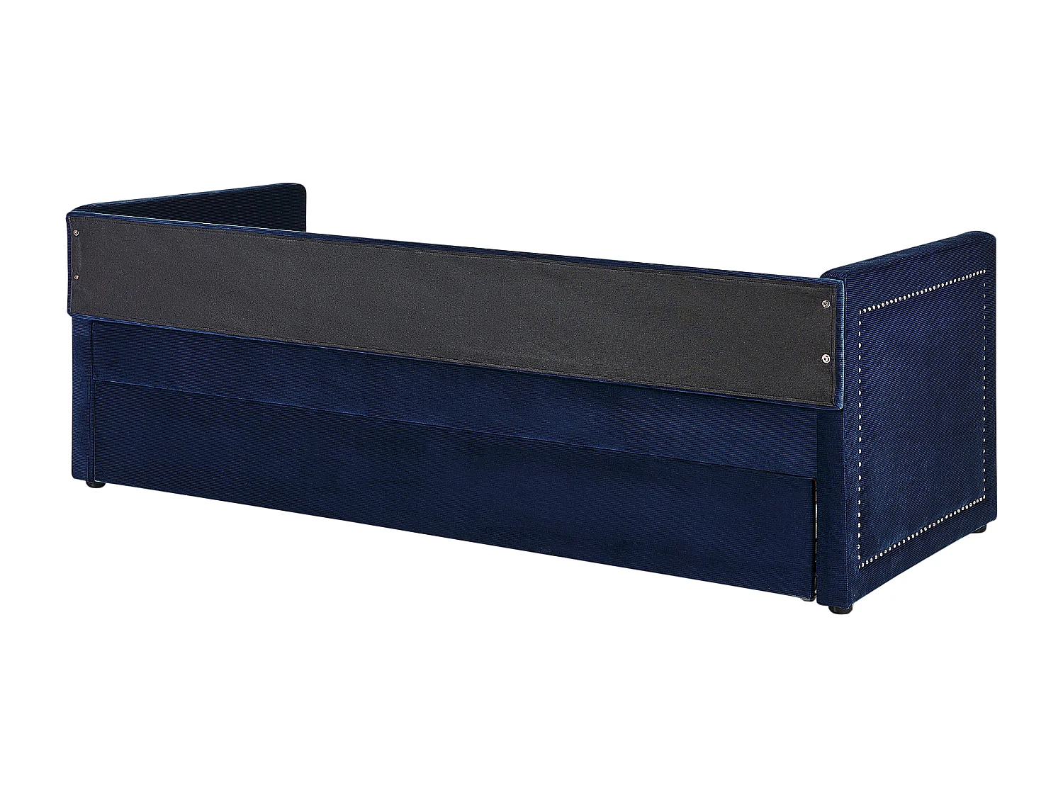 Lit gigogne Velours côtelé MIMIZAN 90 x 200 cm Bleu marine