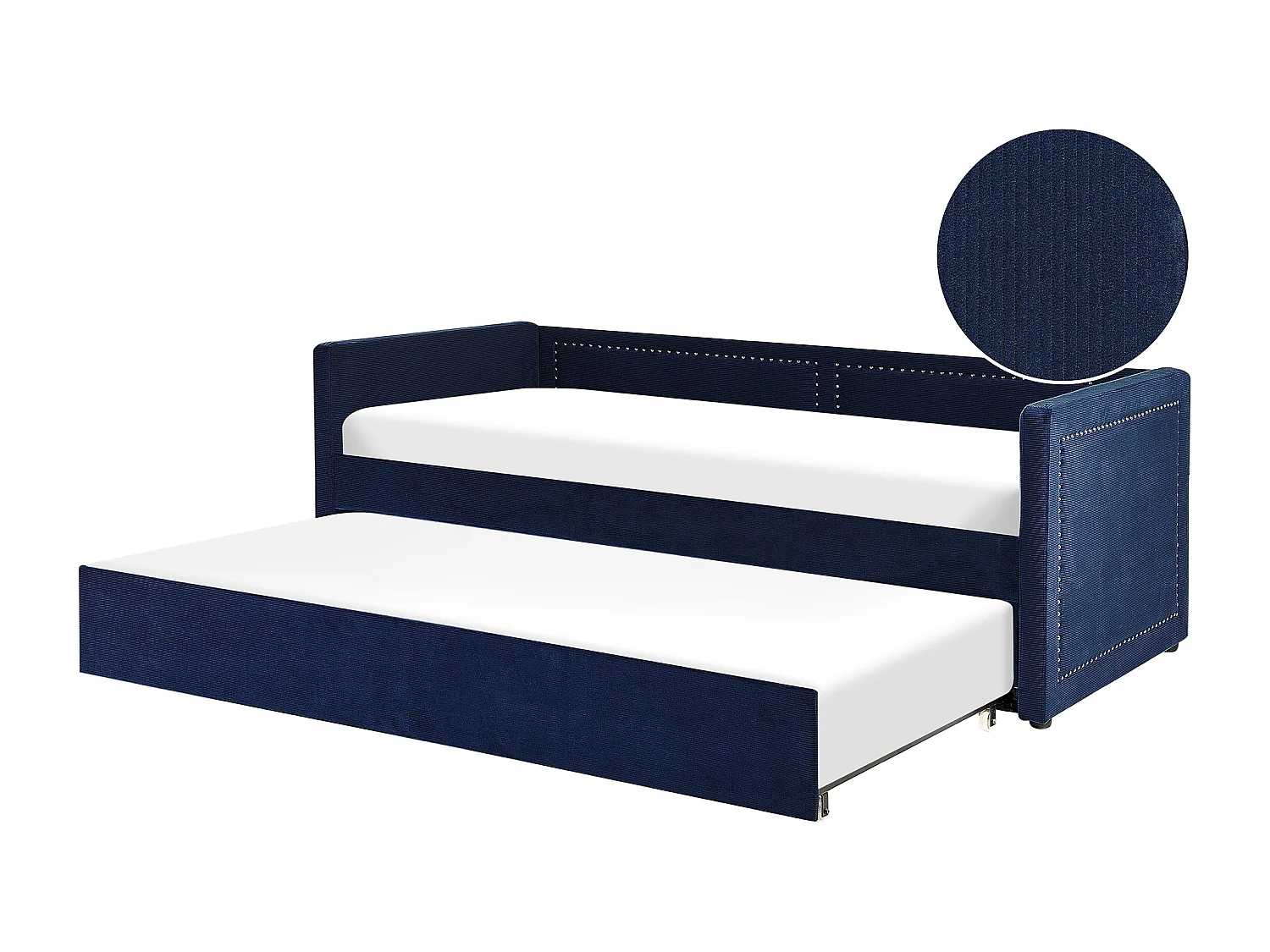 Onderschuifbed Corduroy MIMIZAN 90 x 200 cm Marineblauw