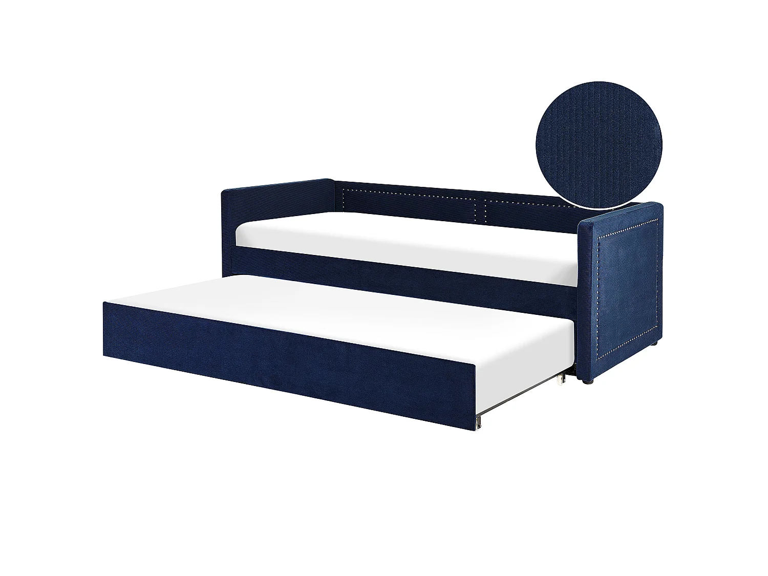 Onderschuifbed Corduroy MIMIZAN 90 x 200 cm Marineblauw