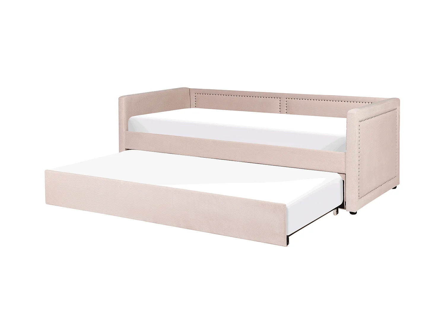 Onderschuifbed Corduroy MIMIZAN 90 x 200 cm Pastelroze