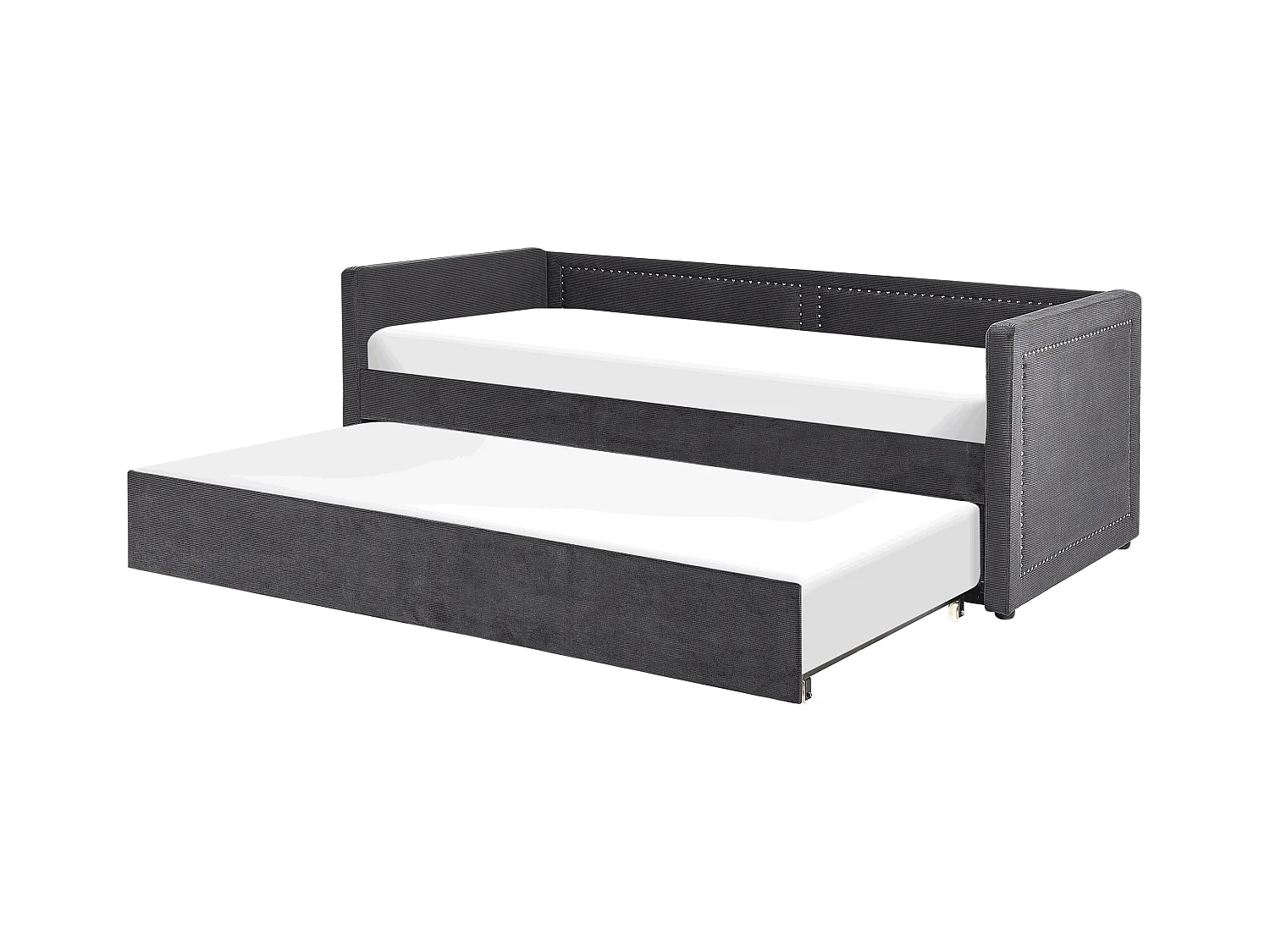 Platzsparendes Tagesbett Cord in Grau 90 x 200 cm mit Lattenrost Mimizan