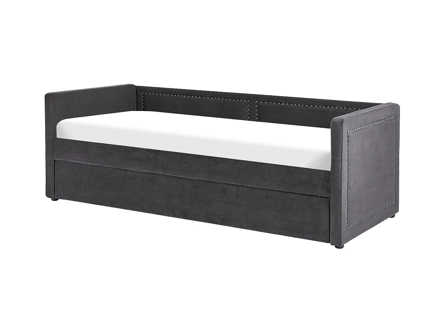 Platzsparendes Tagesbett Cord in Grau 90 x 200 cm mit Lattenrost Mimizan