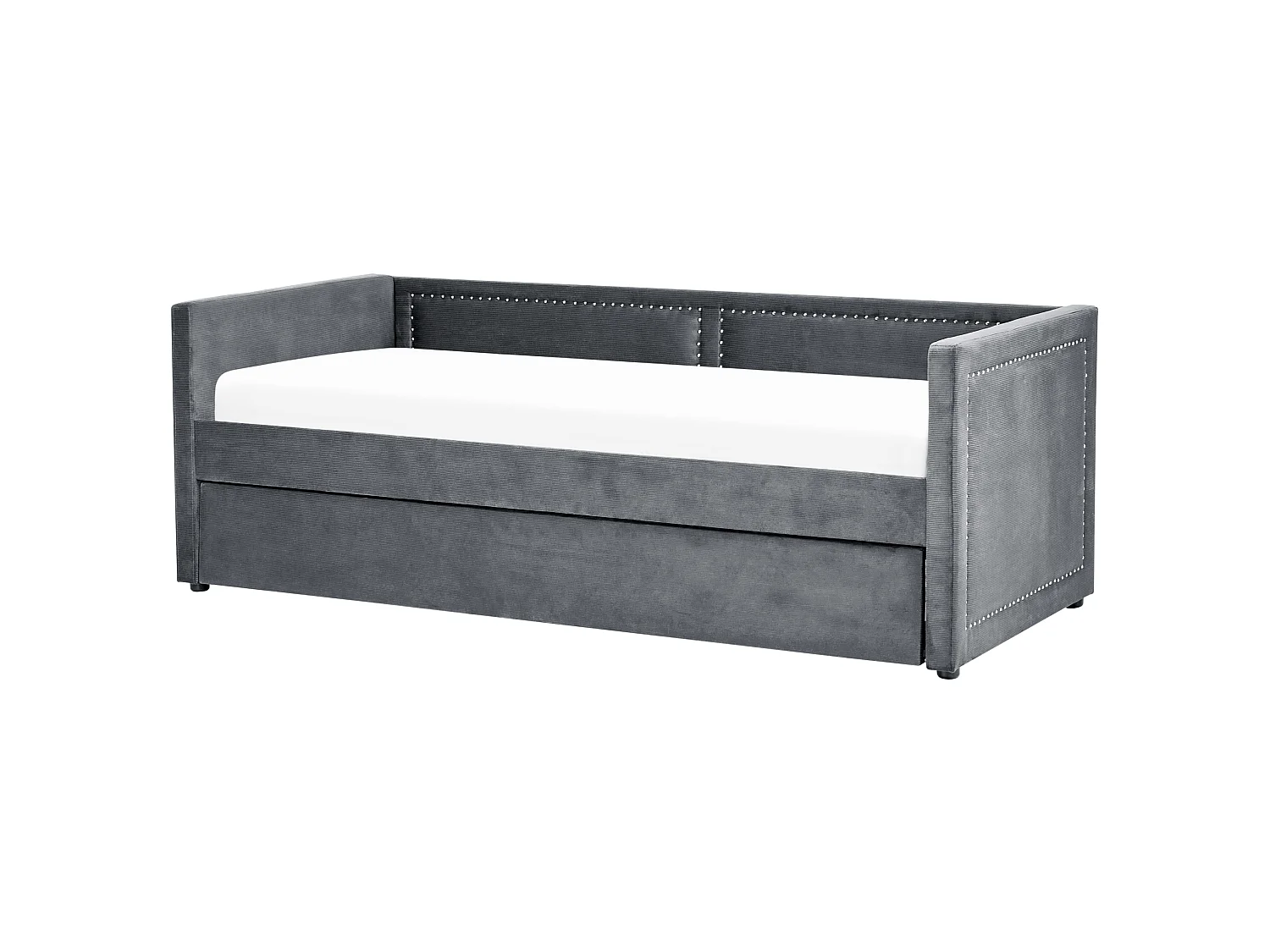 Onderschuifbed Corduroy MIMIZAN 90 x 200 cm Donkergrijs
