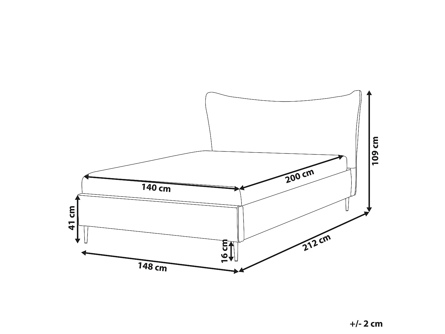 Lit avec sommier Velours CHALEIX 140 x 200 cm Gris clair