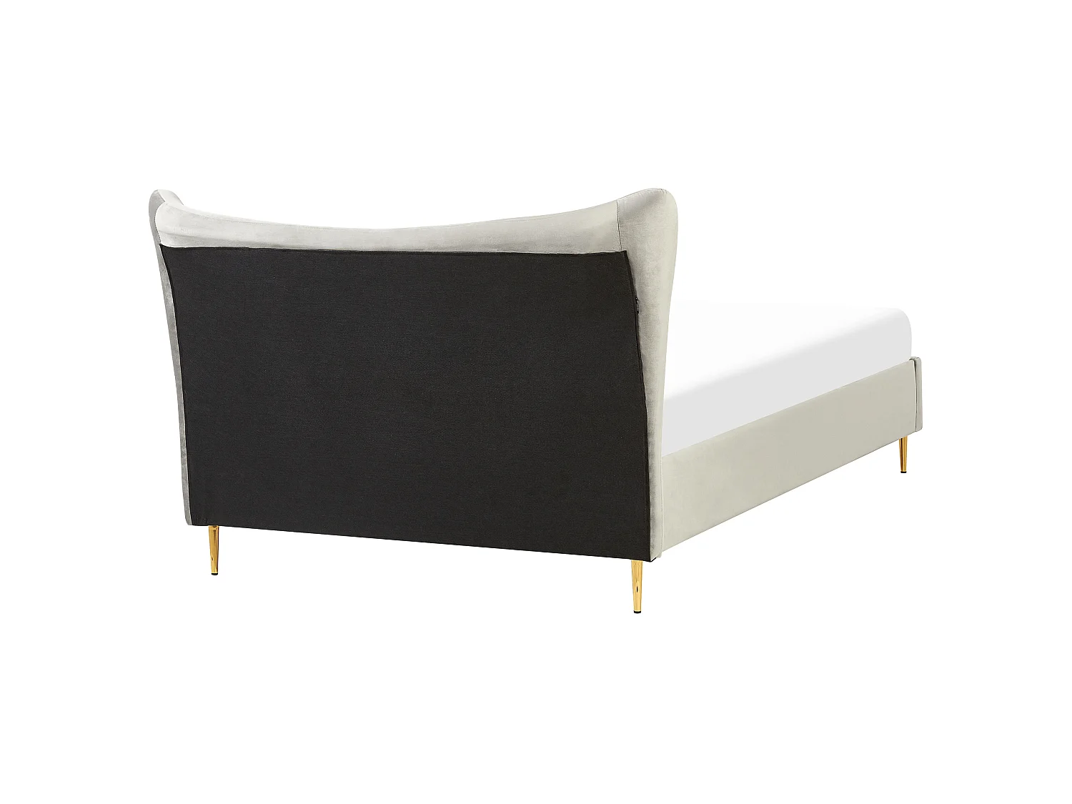 Lit avec sommier Velours CHALEIX 140 x 200 cm Gris clair