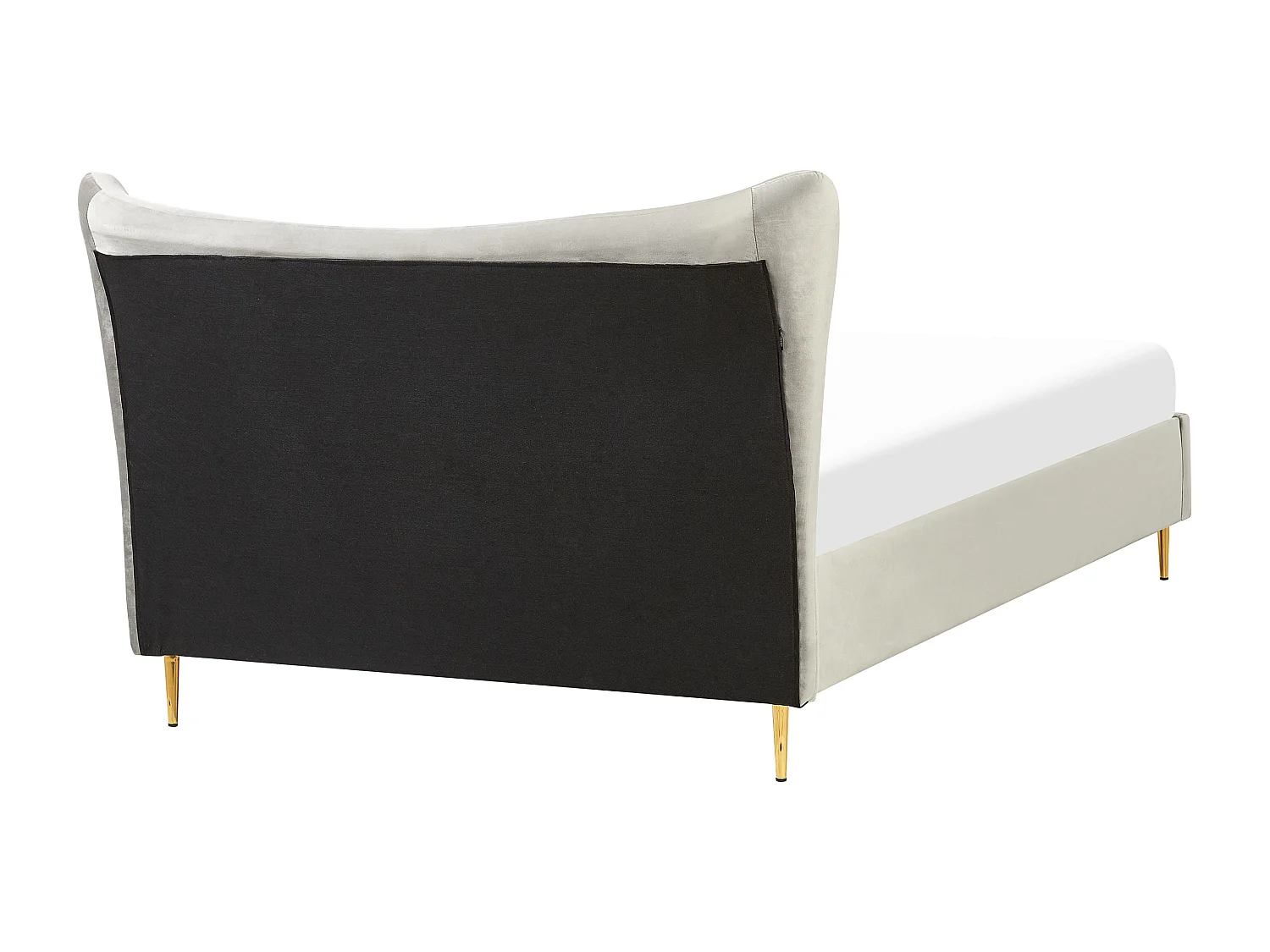 Lit avec sommier Velours CHALEIX 140 x 200 cm Gris clair