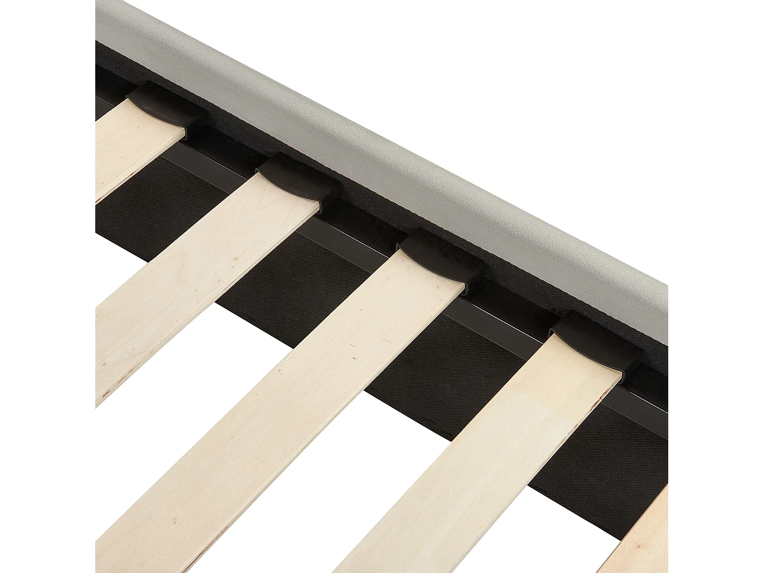 Lit avec sommier Velours CHALEIX 140 x 200 cm Gris clair