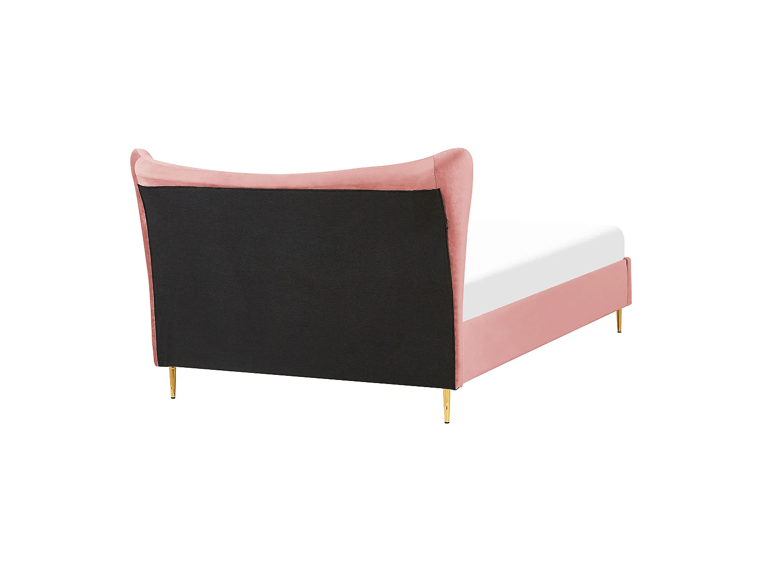 Lit avec sommier Velours CHALEIX 140 x 200 cm Rose pêche