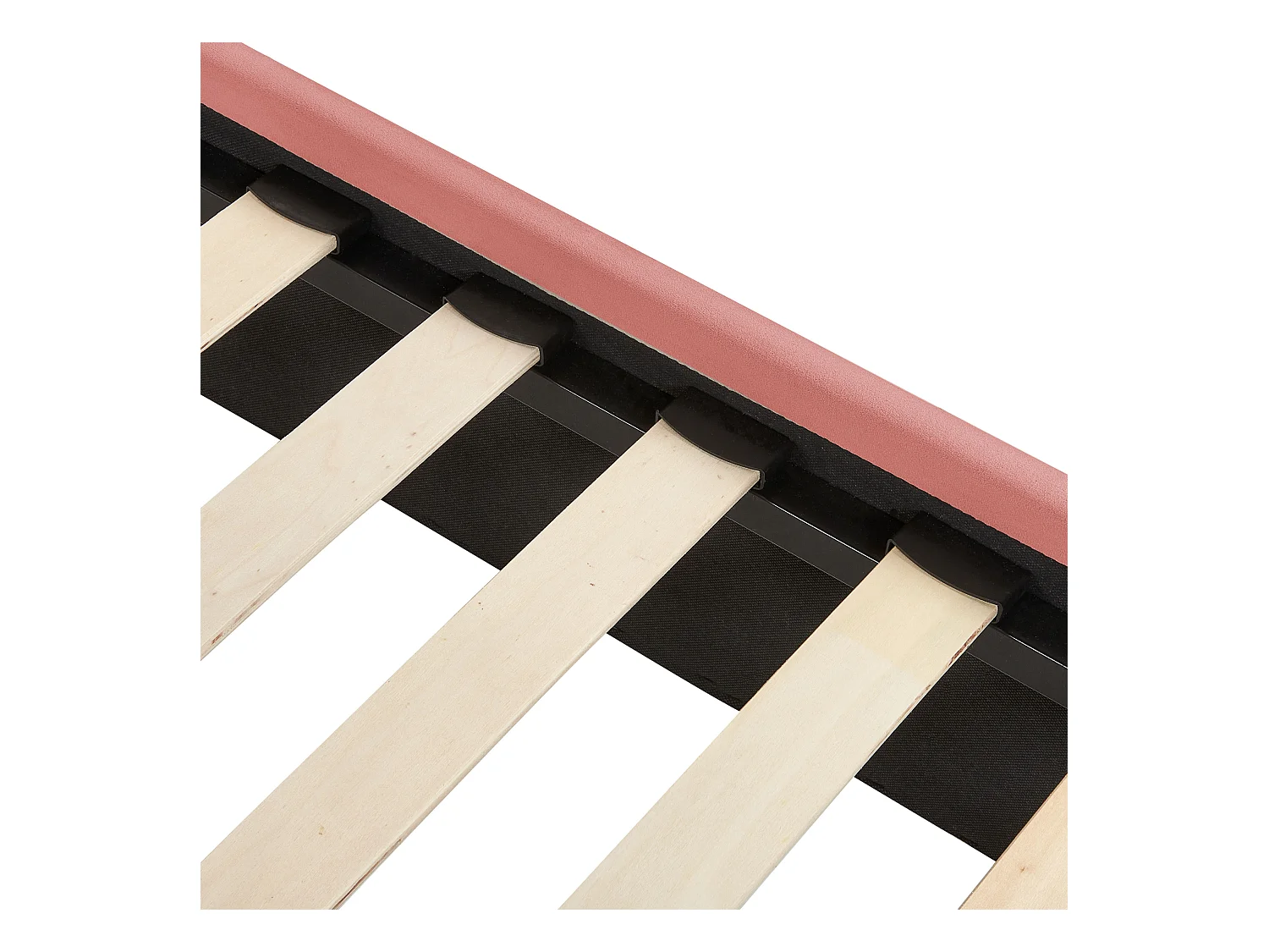 Lit avec sommier Velours CHALEIX 140 x 200 cm Rose pêche