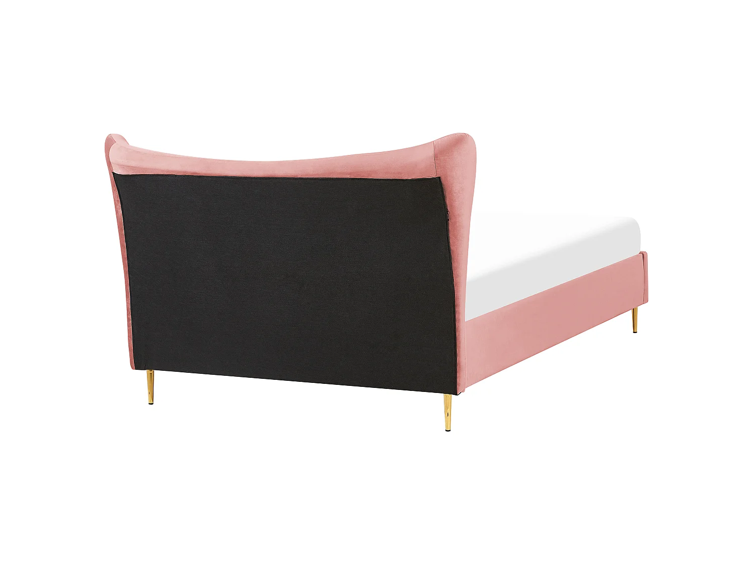 Lit avec sommier Velours CHALEIX 140 x 200 cm Rose pêche