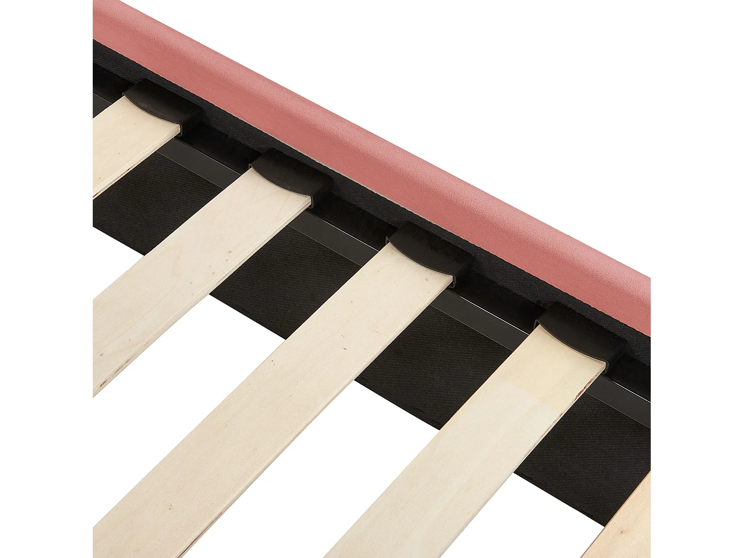 Lit avec sommier Velours CHALEIX 140 x 200 cm Rose pêche