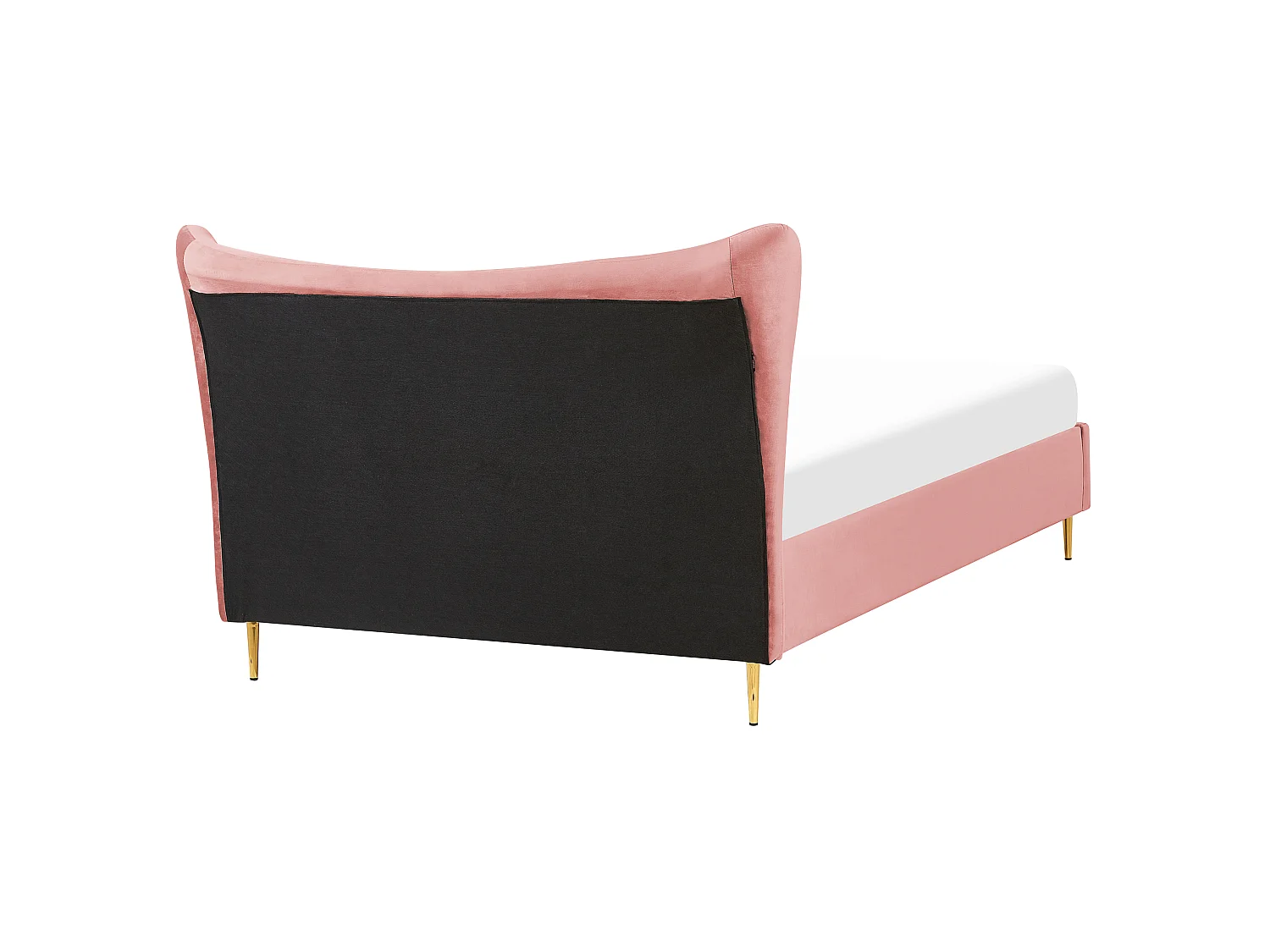 Lit avec sommier Velours CHALEIX 140 x 200 cm Rose pêche