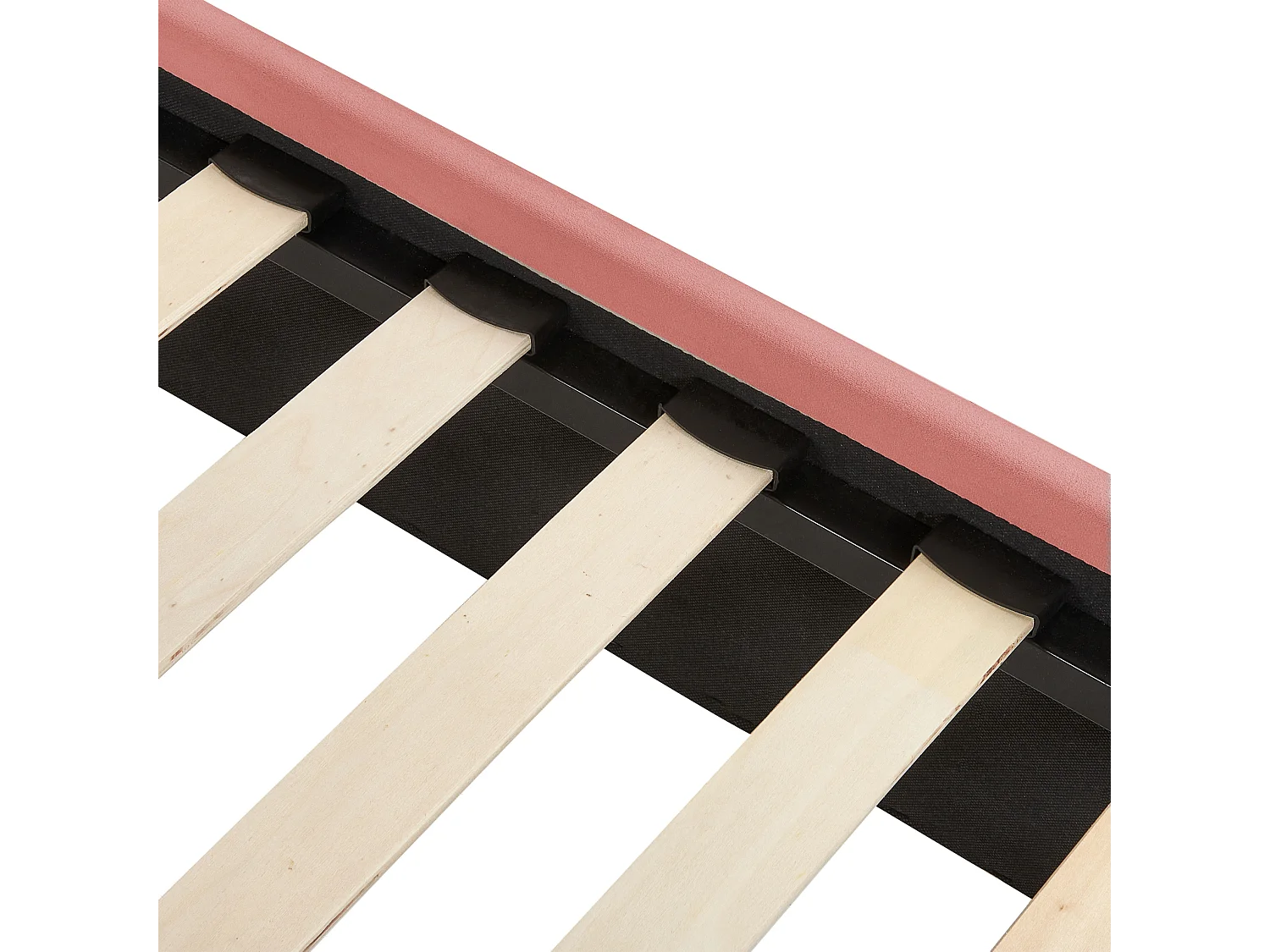 Lit avec sommier Velours CHALEIX 140 x 200 cm Rose pêche