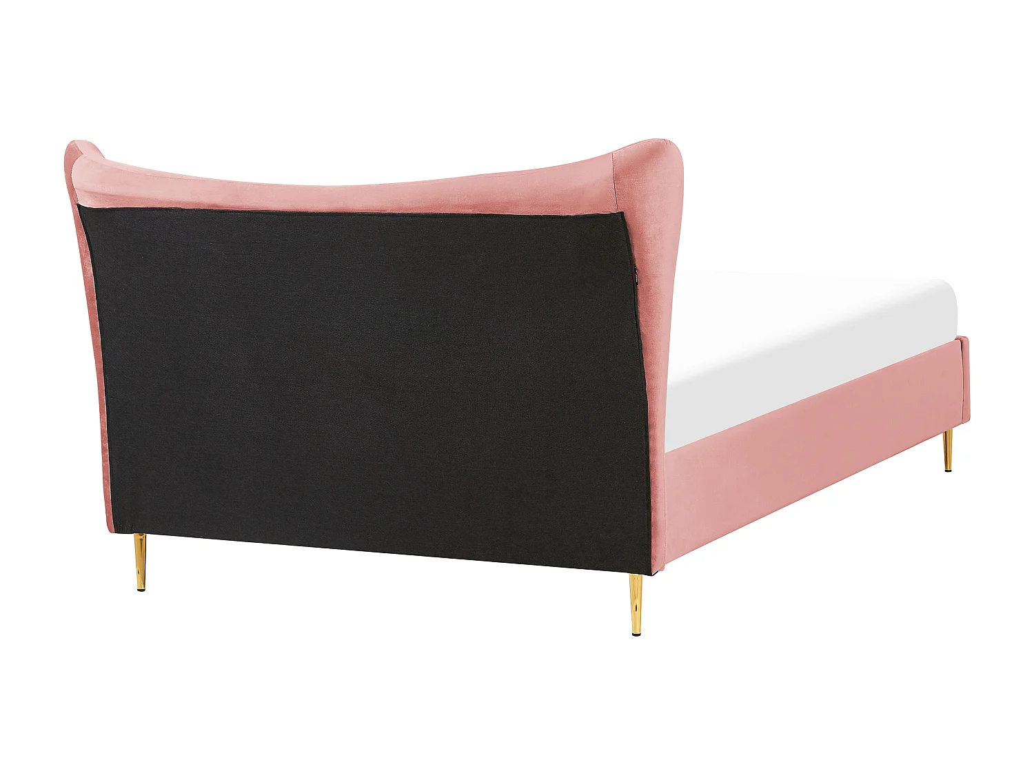 Lit avec sommier Velours CHALEIX 140 x 200 cm Rose pêche