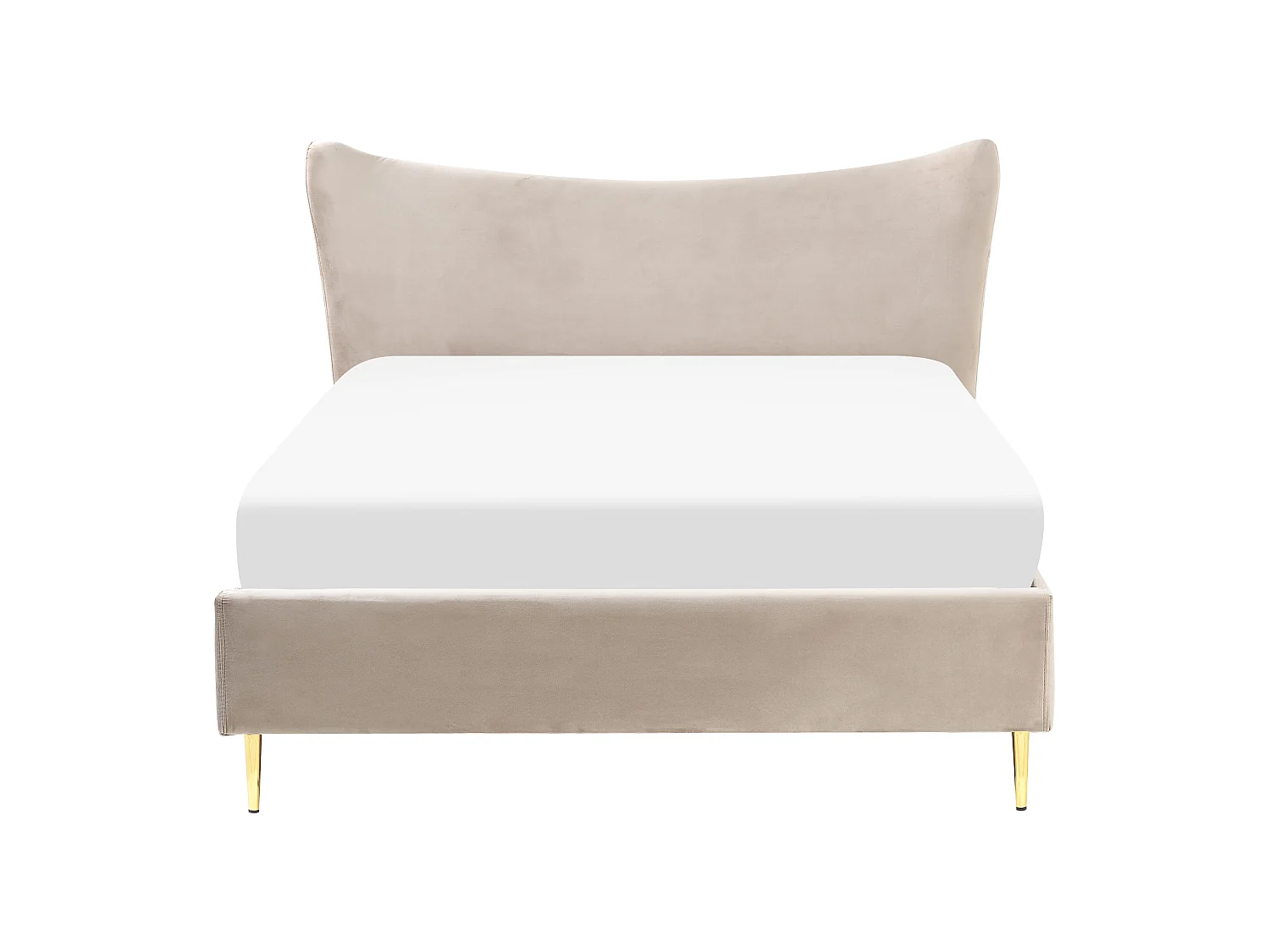 Lit avec sommier Velours CHALEIX 140 x 200 cm Taupe