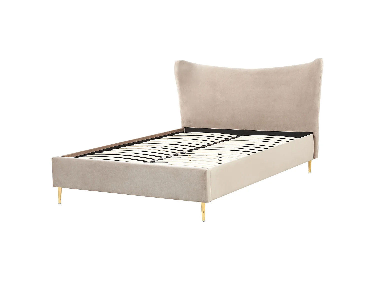Cama Veludo CHALEIX 140 x 200 cm Taupe