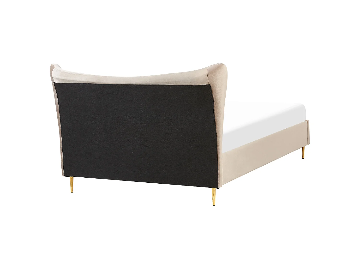 Cama Veludo CHALEIX 140 x 200 cm Taupe