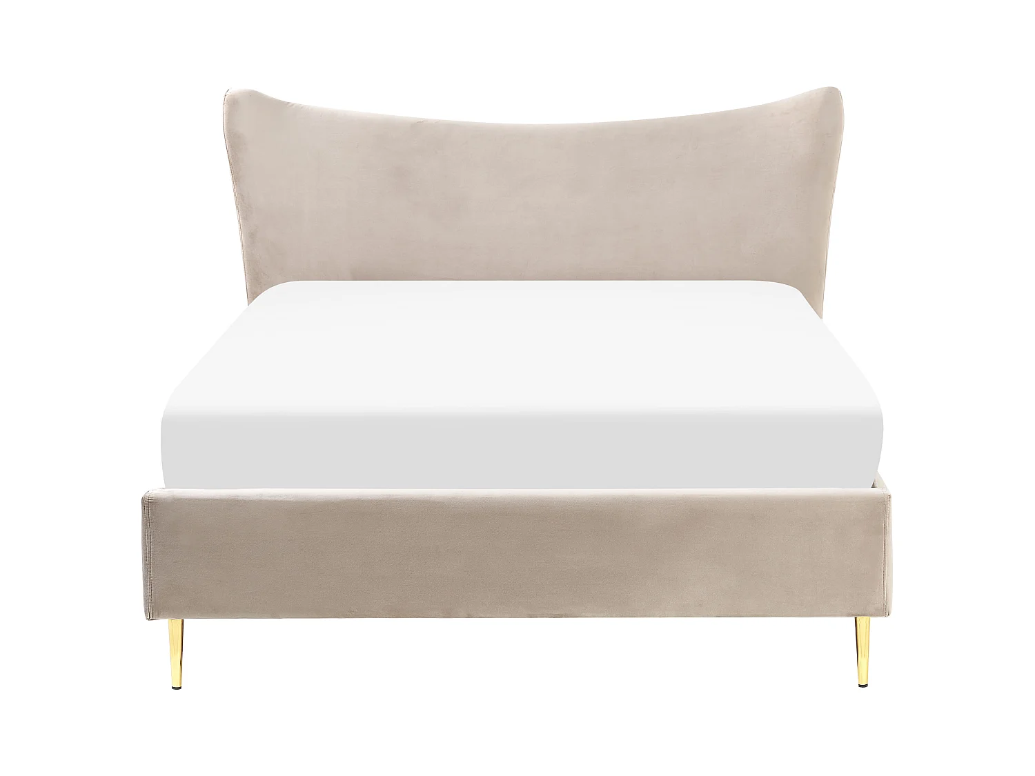 Lit avec sommier Velours CHALEIX 140 x 200 cm Taupe