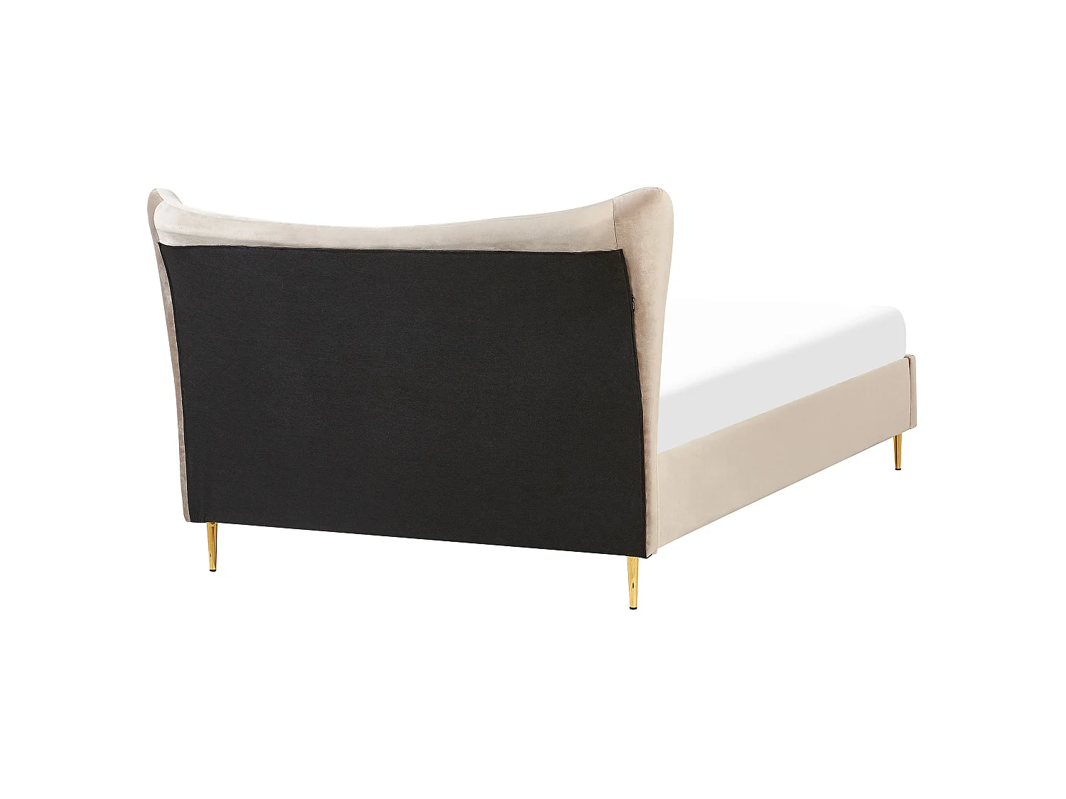 Lit avec sommier Velours CHALEIX 140 x 200 cm Taupe