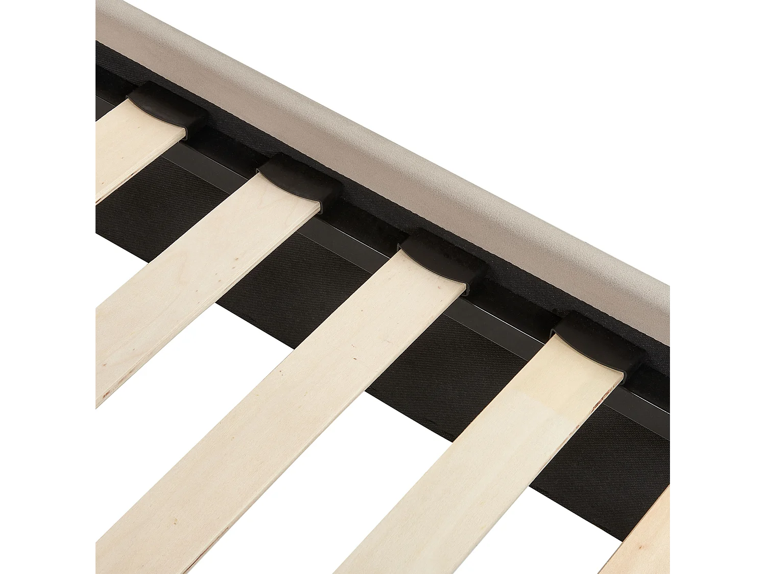 Lit avec sommier Velours CHALEIX 140 x 200 cm Taupe